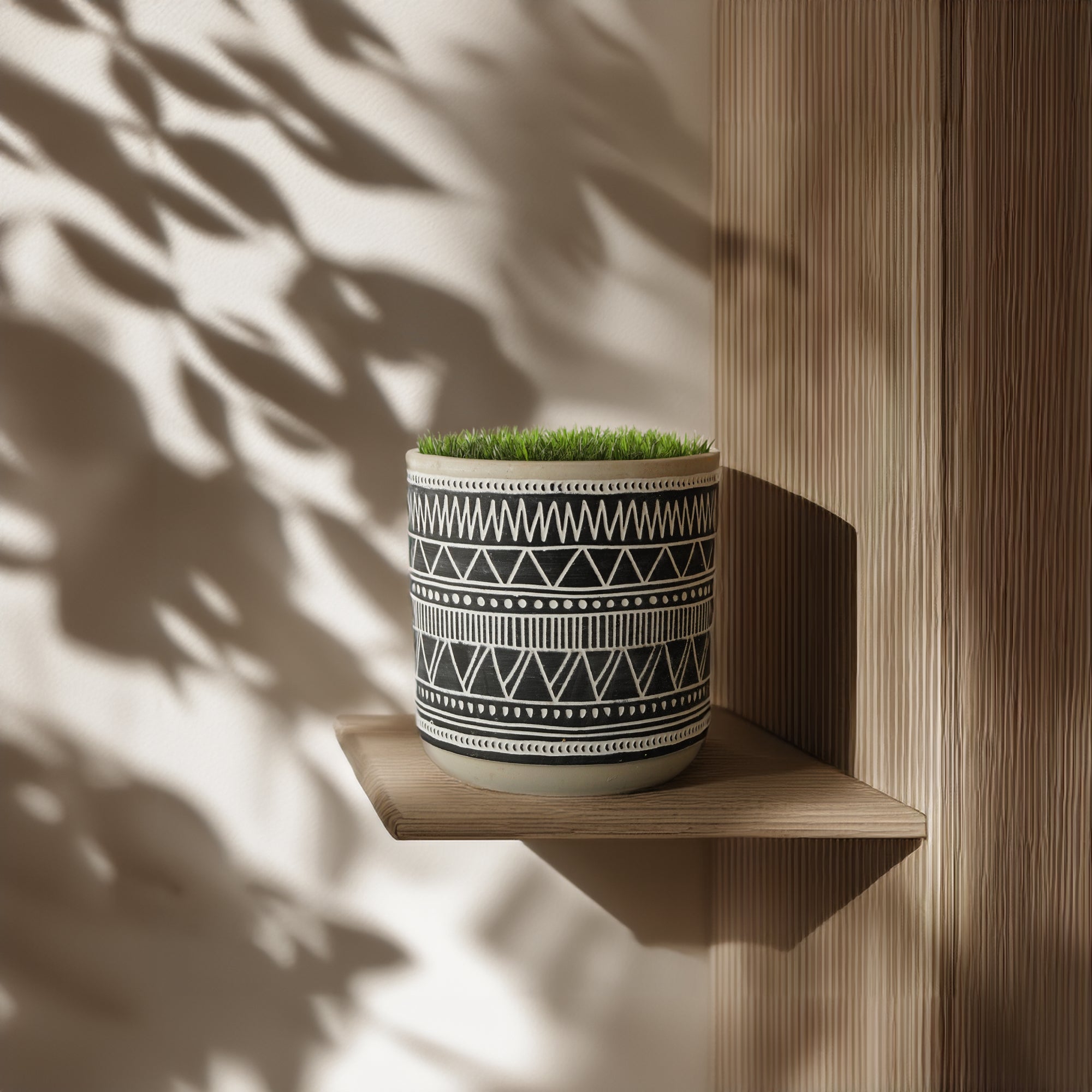 Inverted Chevron Outdoor/indoor Black Cement Planter Box 8040B-55 - Planter Boxes - ebarza Furniture UAE | Shop Modern Furniture in Abu Dhabi & Dubai - مفروشات ايبازرا في الامارات | تسوق اثاث عصري وديكورات مميزة في دبي وابوظبي