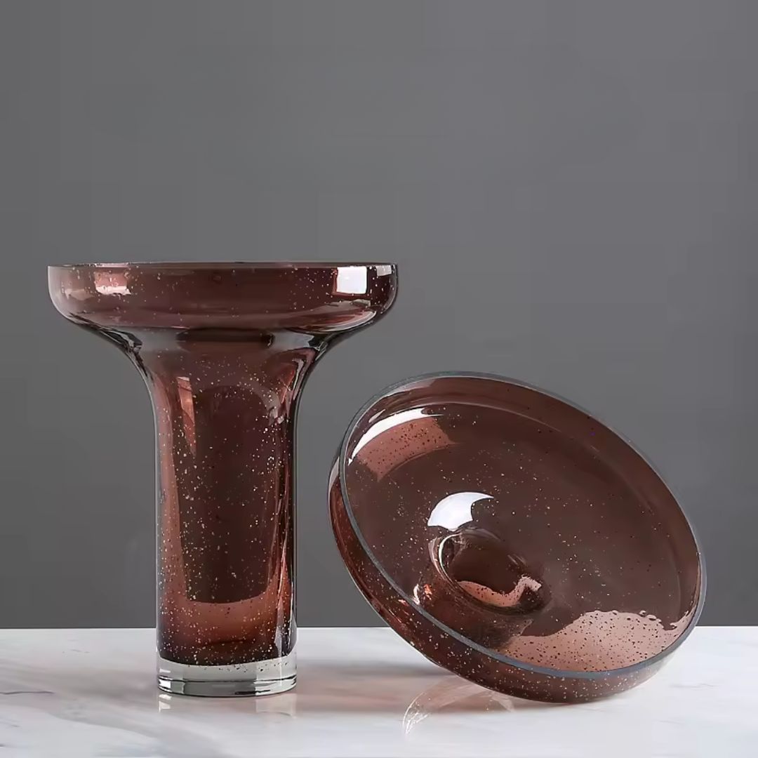 Dark Red Glass Vase -B FB-ZS2030B - Vases - ebarza Furniture UAE | Shop Modern Furniture in Abu Dhabi & Dubai - مفروشات ايبازرا في الامارات | تسوق اثاث عصري وديكورات مميزة في دبي وابوظبي