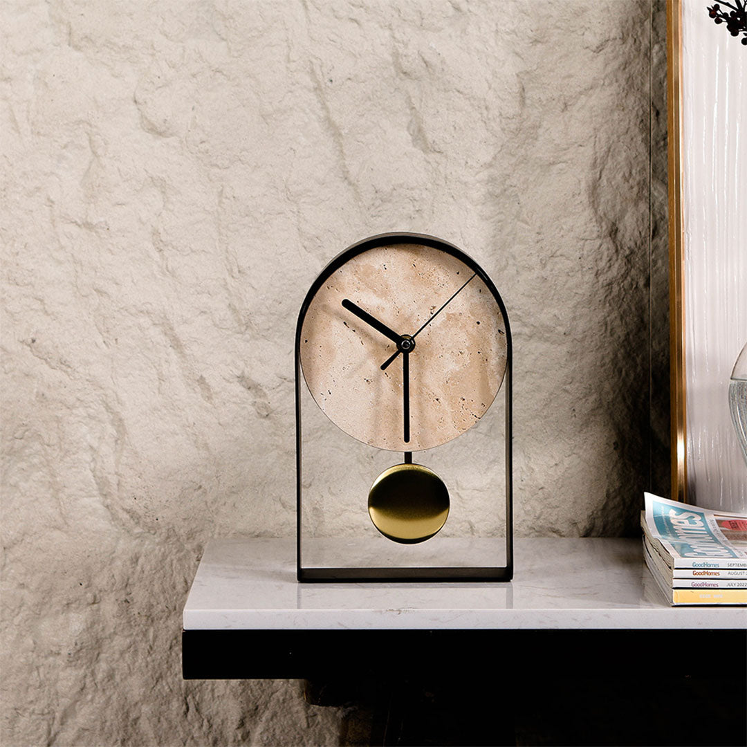 Desktop Clock - KQ4005 - Home Decor Figurines - ebarza Furniture UAE | Shop Modern Furniture in Abu Dhabi & Dubai - مفروشات ايبازرا في الامارات | تسوق اثاث عصري وديكورات مميزة في دبي وابوظبي