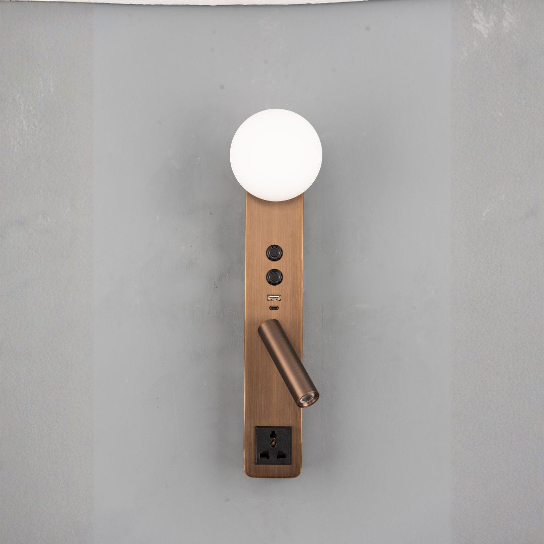 Diva Hotel Style Headboard/ Wall Reading Lamp Diva-Ez-WL(D)-28AB - Wall Lamps - ebarza Furniture UAE | Shop Modern Furniture in Abu Dhabi & Dubai - مفروشات ايبازرا في الامارات | تسوق اثاث عصري وديكورات مميزة في دبي وابوظبي