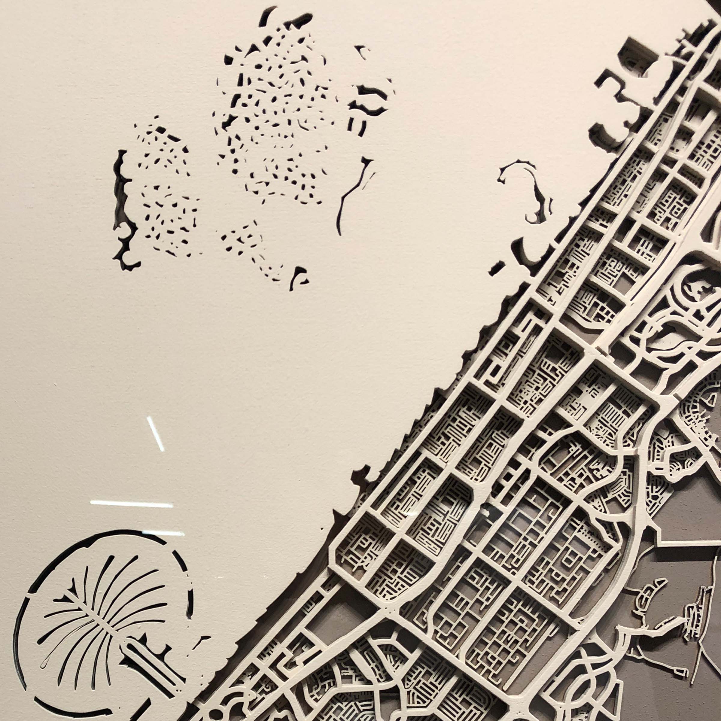 Dubai Map Handmade Painting W120*H120 CM 2309H0020-1-Dubai - Paintings - ebarza Furniture UAE | Shop Modern Furniture in Abu Dhabi & Dubai - مفروشات ايبازرا في الامارات | تسوق اثاث عصري وديكورات مميزة في دبي وابوظبي