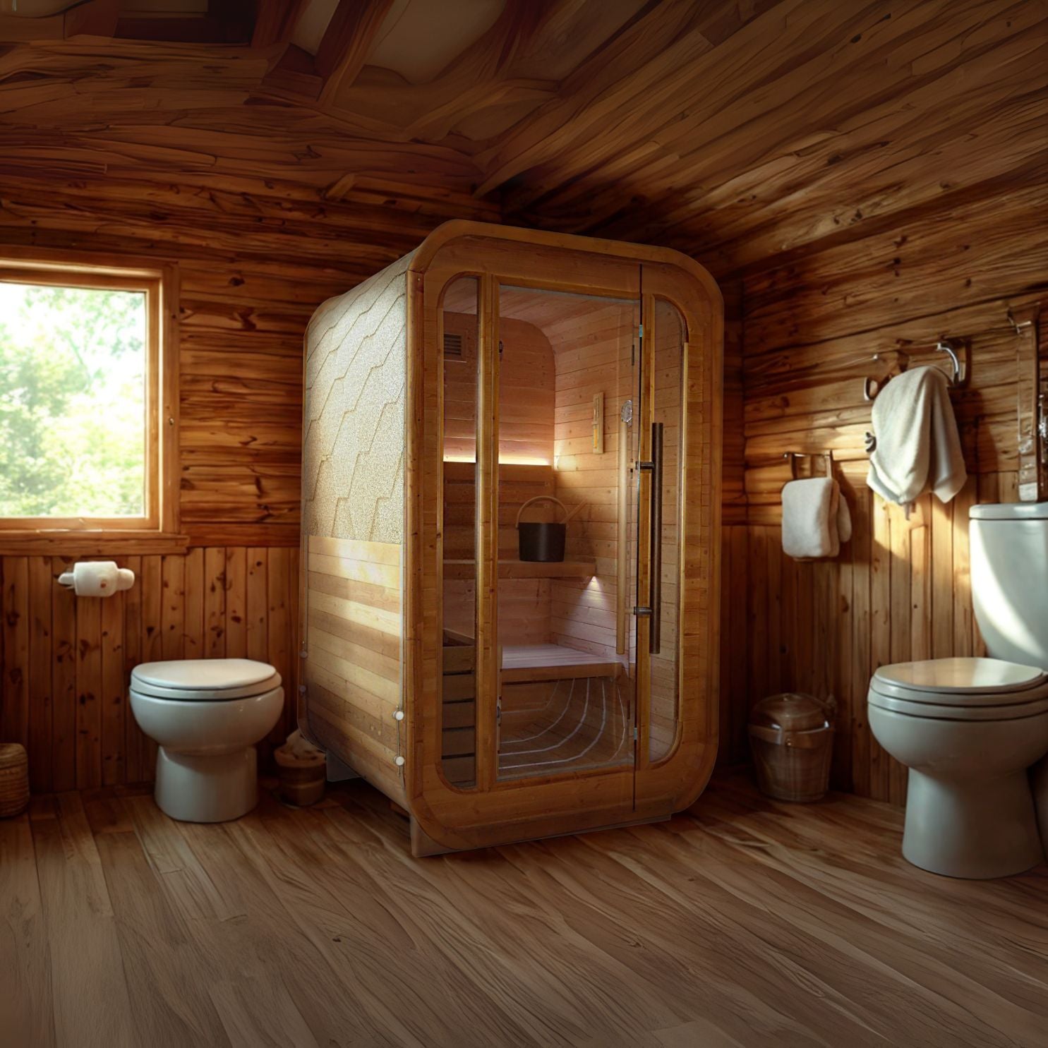 EBARZA Indoor/outdoor SAUNA ROOM LM-BR200TD - Sauna Room - ebarza Furniture UAE | Shop Modern Furniture in Abu Dhabi & Dubai - مفروشات ايبازرا في الامارات | تسوق اثاث عصري وديكورات مميزة في دبي وابوظبي