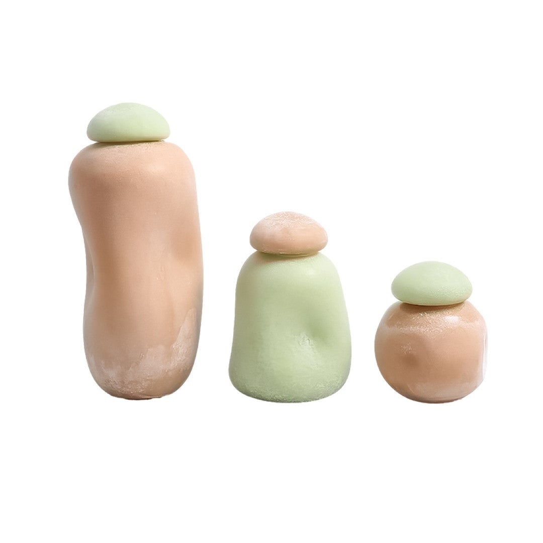 Pink Green Jar Middle FB-E24003B - Vases - ebarza Furniture UAE | Shop Modern Furniture in Abu Dhabi & Dubai - مفروشات ايبازرا في الامارات | تسوق اثاث عصري وديكورات مميزة في دبي وابوظبي