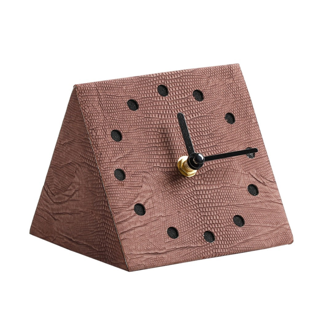 Geometric Clock Brown FB-PG24001B - Clocks - ebarza Furniture UAE | Shop Modern Furniture in Abu Dhabi & Dubai - مفروشات ايبازرا في الامارات | تسوق اثاث عصري وديكورات مميزة في دبي وابوظبي