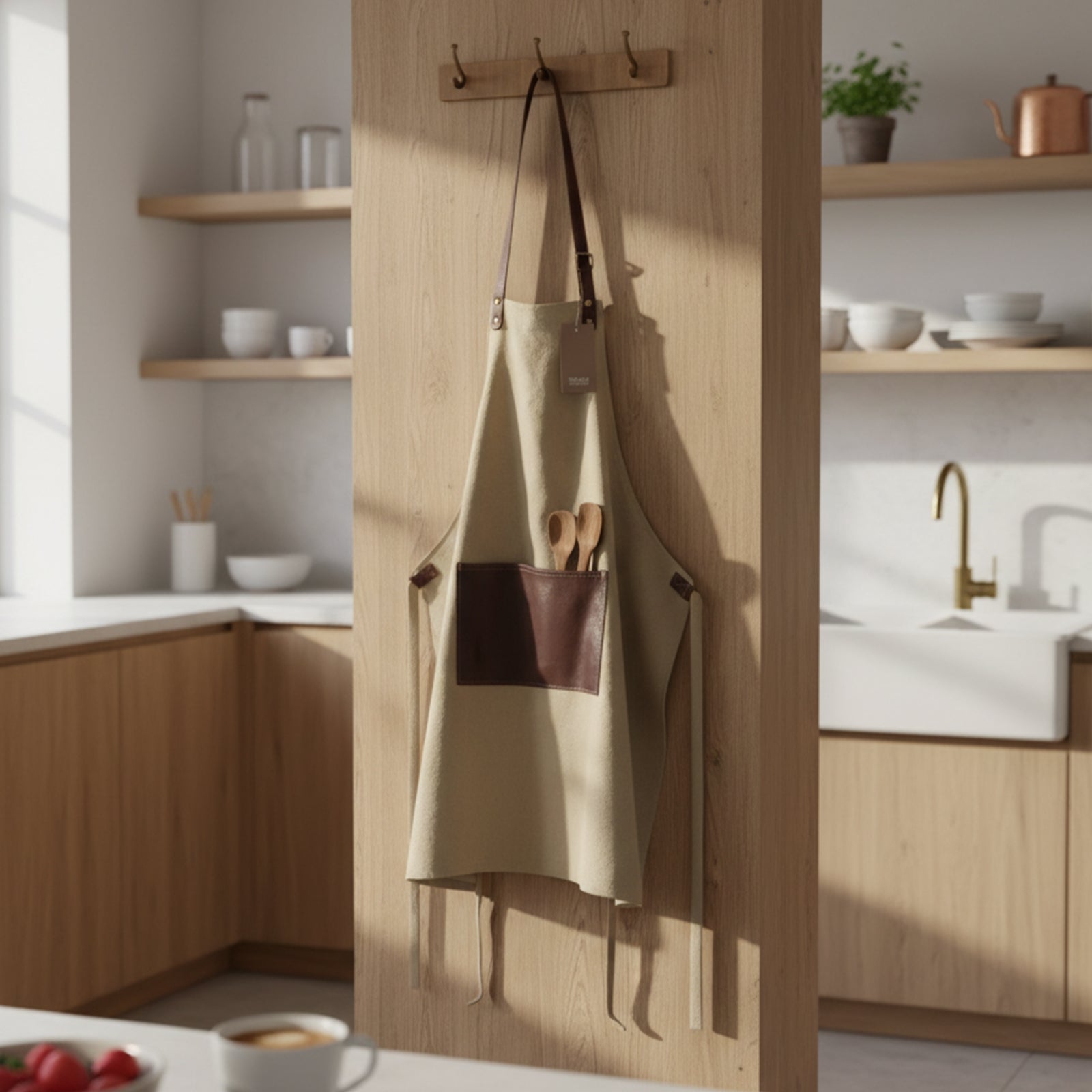 Flare Kitchen Apron-Sand Color - KBB230367-1/Small - Kitchen Appliances - ebarza Furniture UAE | Shop Modern Furniture in Abu Dhabi & Dubai - مفروشات ايبازرا في الامارات | تسوق اثاث عصري وديكورات مميزة في دبي وابوظبي