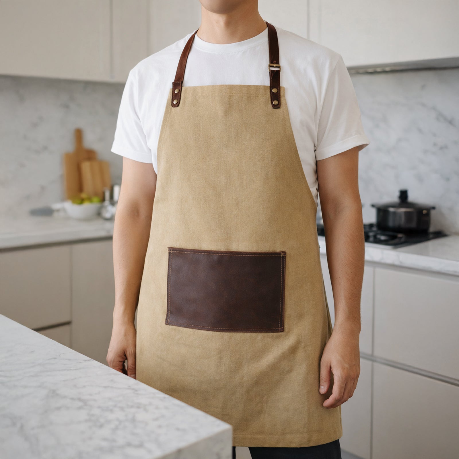 Flare Kitchen Apron-Sand Color - KBB230367-1/Small - Kitchen Appliances - ebarza Furniture UAE | Shop Modern Furniture in Abu Dhabi & Dubai - مفروشات ايبازرا في الامارات | تسوق اثاث عصري وديكورات مميزة في دبي وابوظبي