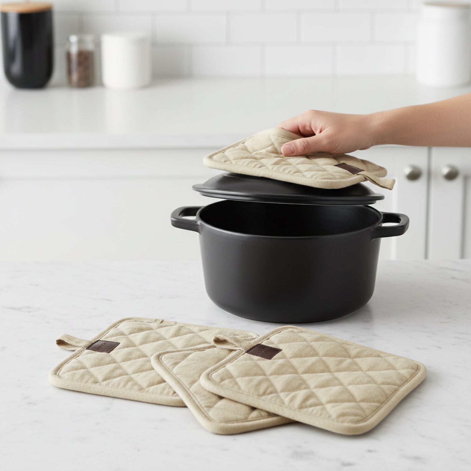 Flare Kitchen Pot Holder - Sand Color - KBB230367-3/P-H - Kitchen Appliances - ebarza Furniture UAE | Shop Modern Furniture in Abu Dhabi & Dubai - مفروشات ايبازرا في الامارات | تسوق اثاث عصري وديكورات مميزة في دبي وابوظبي