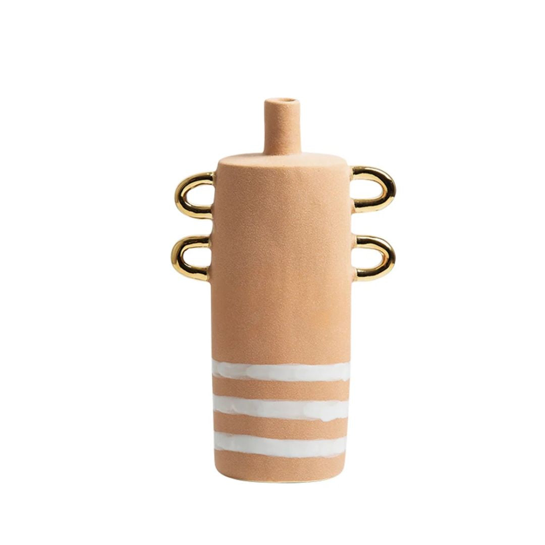 Flat Vase With Narrow Mouth-Brown-B FD-D23089B - Vases - ebarza Furniture UAE | Shop Modern Furniture in Abu Dhabi & Dubai - مفروشات ايبازرا في الامارات | تسوق اثاث عصري وديكورات مميزة في دبي وابوظبي