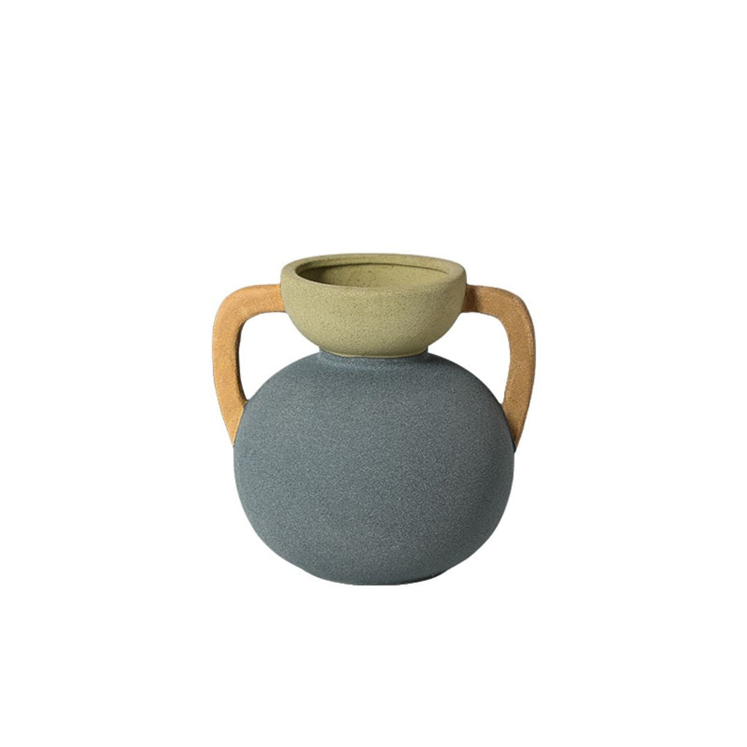 Four-Color Amphorae Ceramic Vase-C FF-D25066C - Vases - ebarza Furniture UAE | Shop Modern Furniture in Abu Dhabi & Dubai - مفروشات ايبازرا في الامارات | تسوق اثاث عصري وديكورات مميزة في دبي وابوظبي