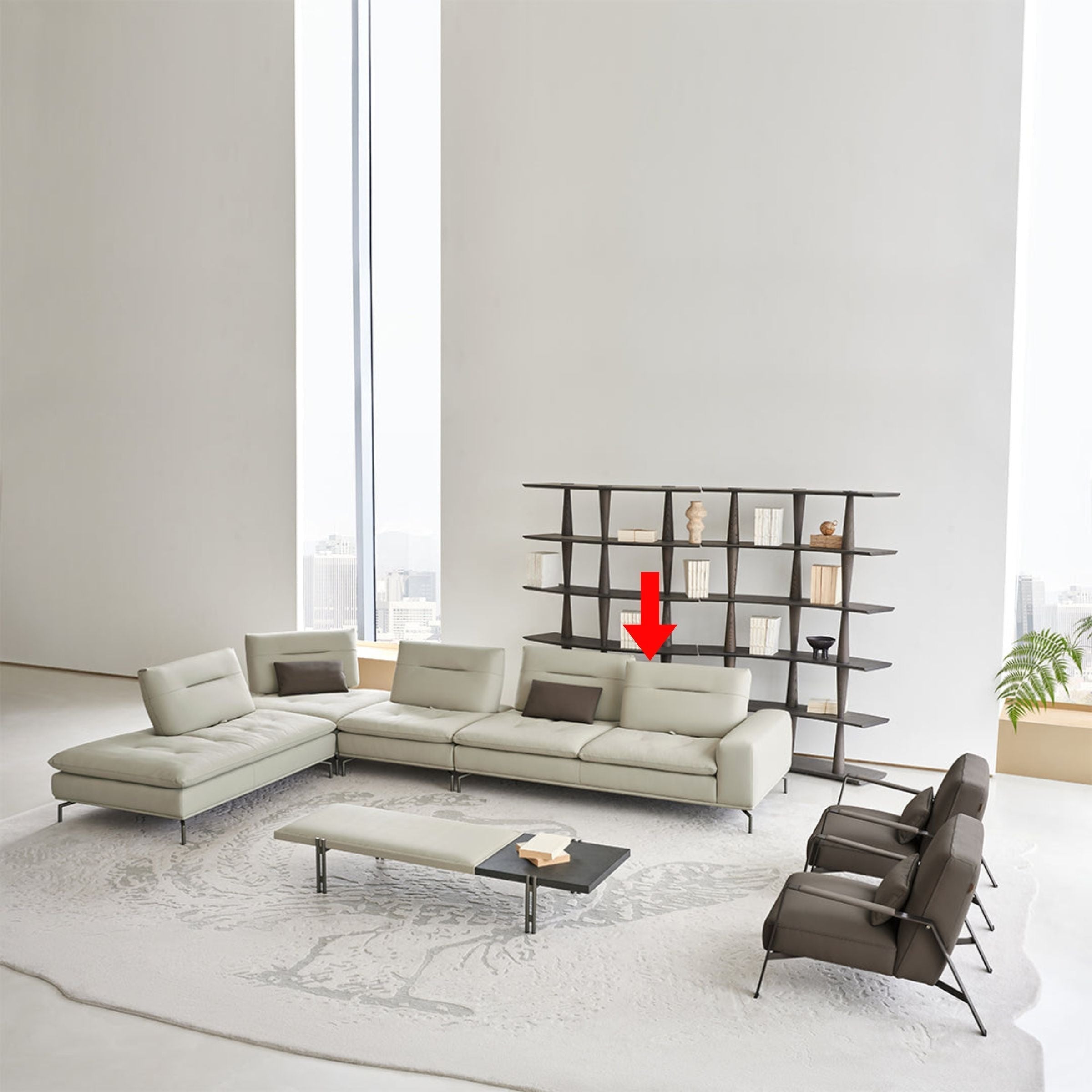 Nexus 2 Seater Right Arm Modular Sofa - AMF-S180/WF ex - Sofas - ebarza Furniture UAE | Shop Modern Furniture in Abu Dhabi & Dubai - مفروشات ايبازرا في الامارات | تسوق اثاث عصري وديكورات مميزة في دبي وابوظبي