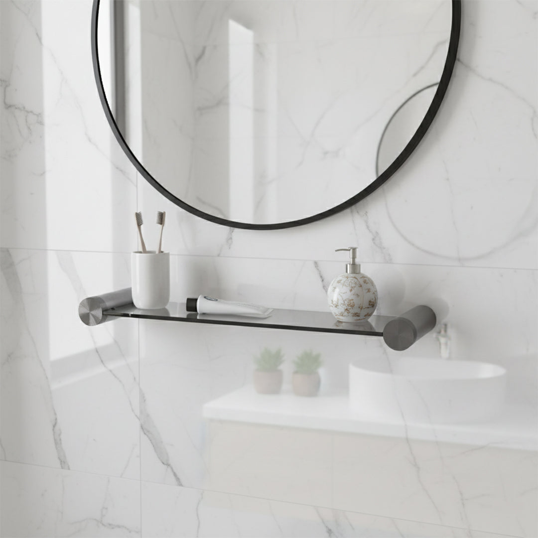 Glass Shelf 901 07ABCG - Bathroom Accessories - ebarza Furniture UAE | Shop Modern Furniture in Abu Dhabi & Dubai - مفروشات ايبازرا في الامارات | تسوق اثاث عصري وديكورات مميزة في دبي وابوظبي
