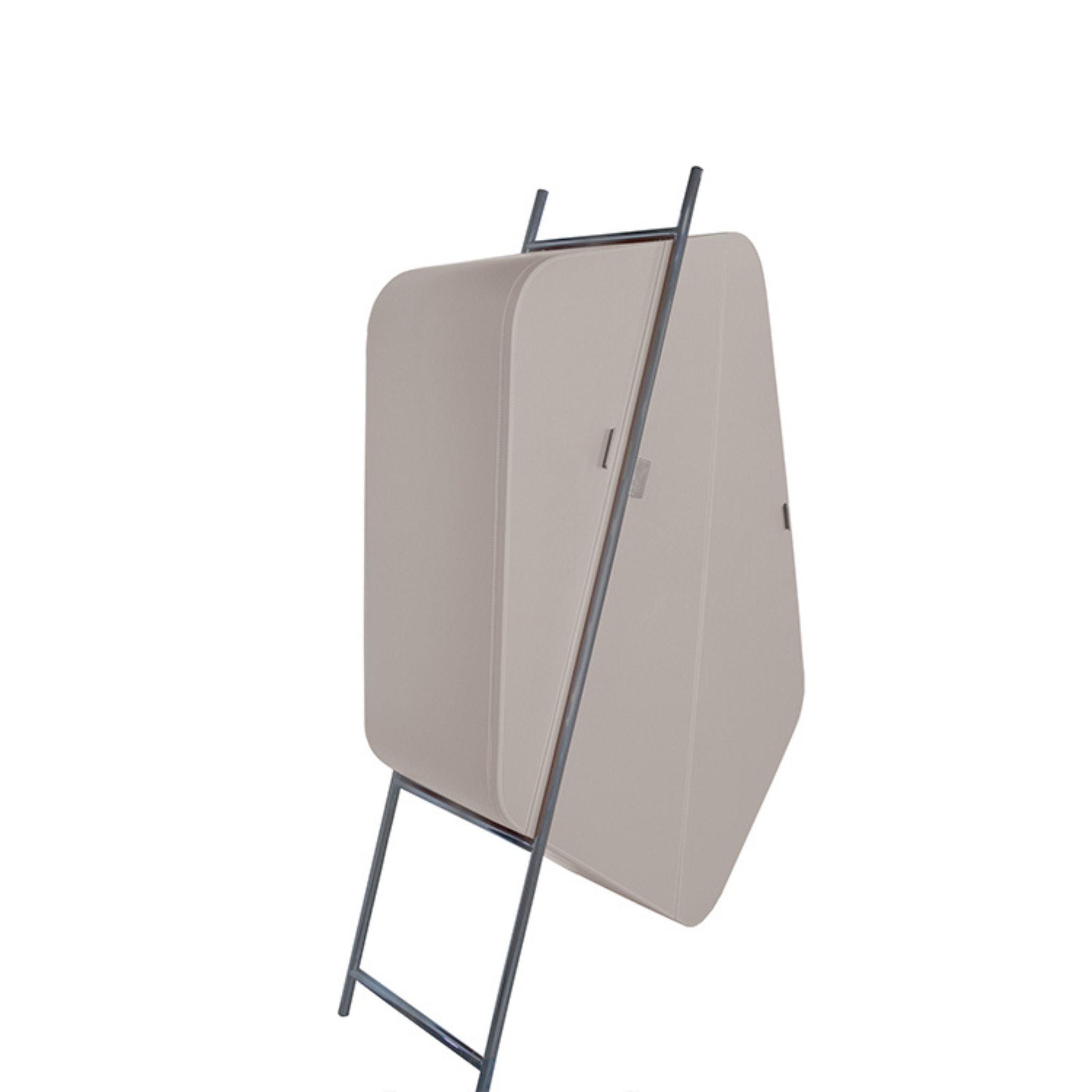 Irragular Shape Highboard / Sideboard Unit Mycroft Gray Saddle Leather and Stainless Steel MLL-T45 - Cabinets - ebarza Furniture UAE | Shop Modern Furniture in Abu Dhabi & Dubai - مفروشات ايبازرا في الامارات | تسوق اثاث عصري وديكورات مميزة في دبي وابوظبي