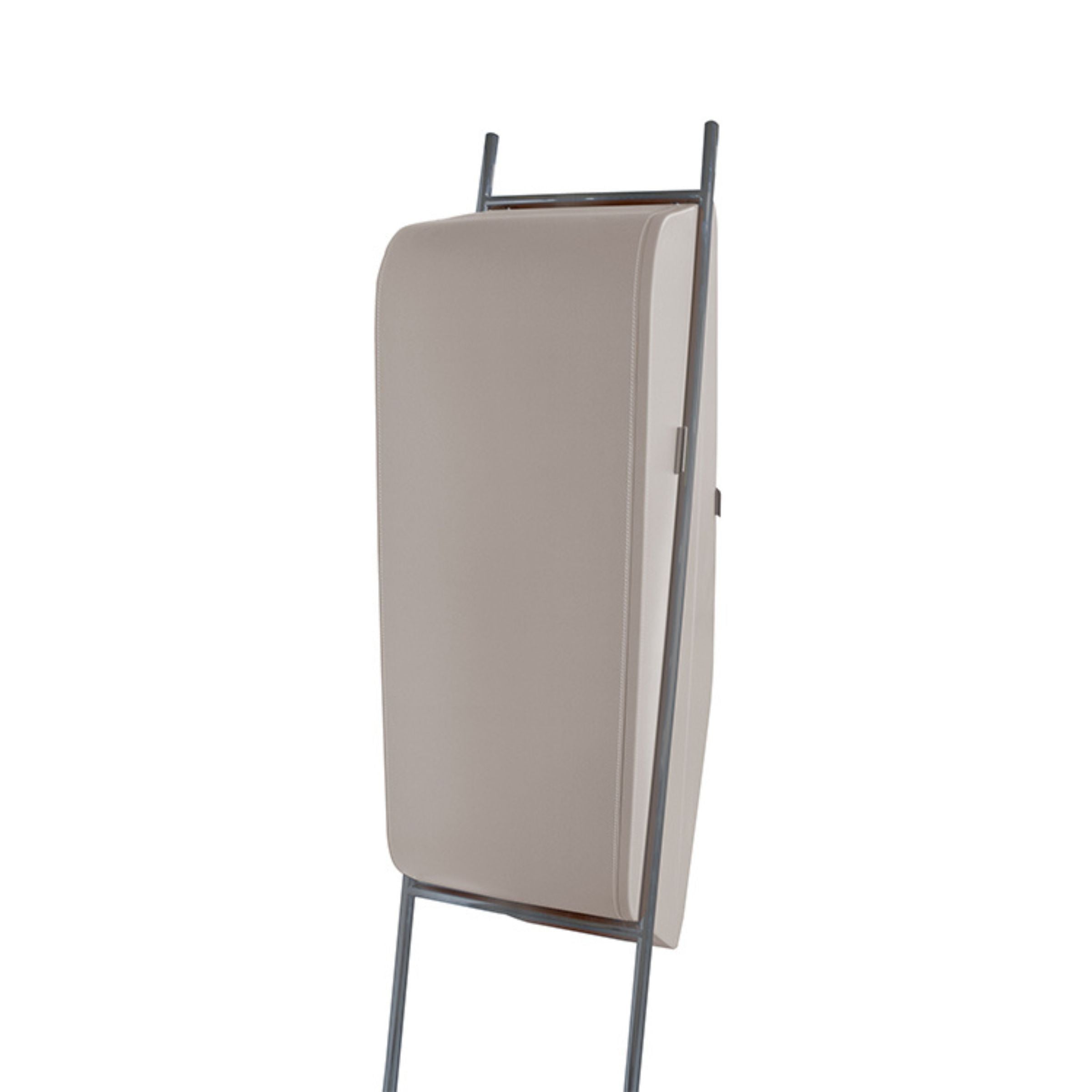 Irragular Shape Highboard / Sideboard Unit Mycroft Gray Saddle Leather and Stainless Steel MLL-T45 - Cabinets - ebarza Furniture UAE | Shop Modern Furniture in Abu Dhabi & Dubai - مفروشات ايبازرا في الامارات | تسوق اثاث عصري وديكورات مميزة في دبي وابوظبي