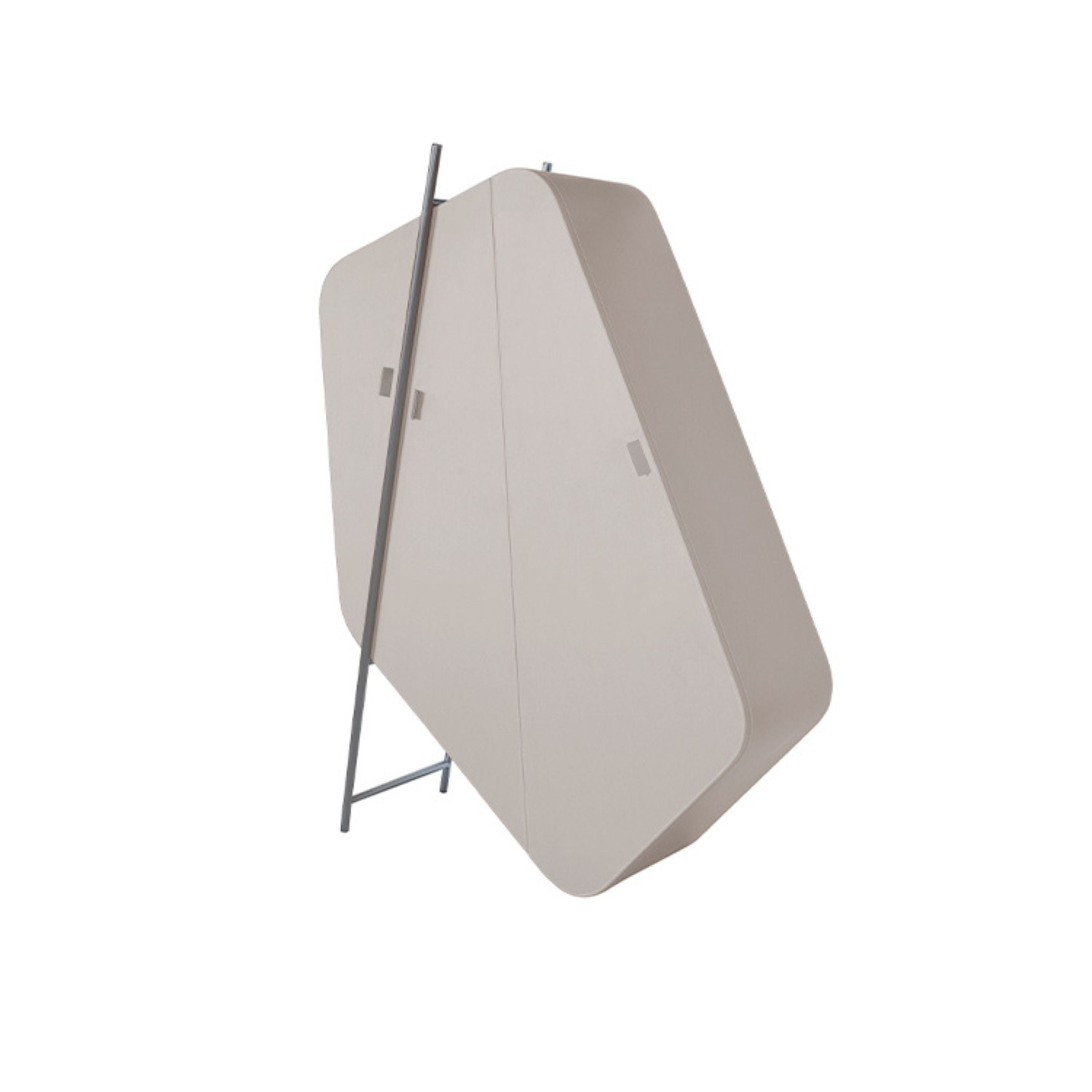 Irragular Shape Highboard / Sideboard Unit Mycroft Gray Saddle Leather and Stainless Steel MLL-T45 - Cabinets - ebarza Furniture UAE | Shop Modern Furniture in Abu Dhabi & Dubai - مفروشات ايبازرا في الامارات | تسوق اثاث عصري وديكورات مميزة في دبي وابوظبي