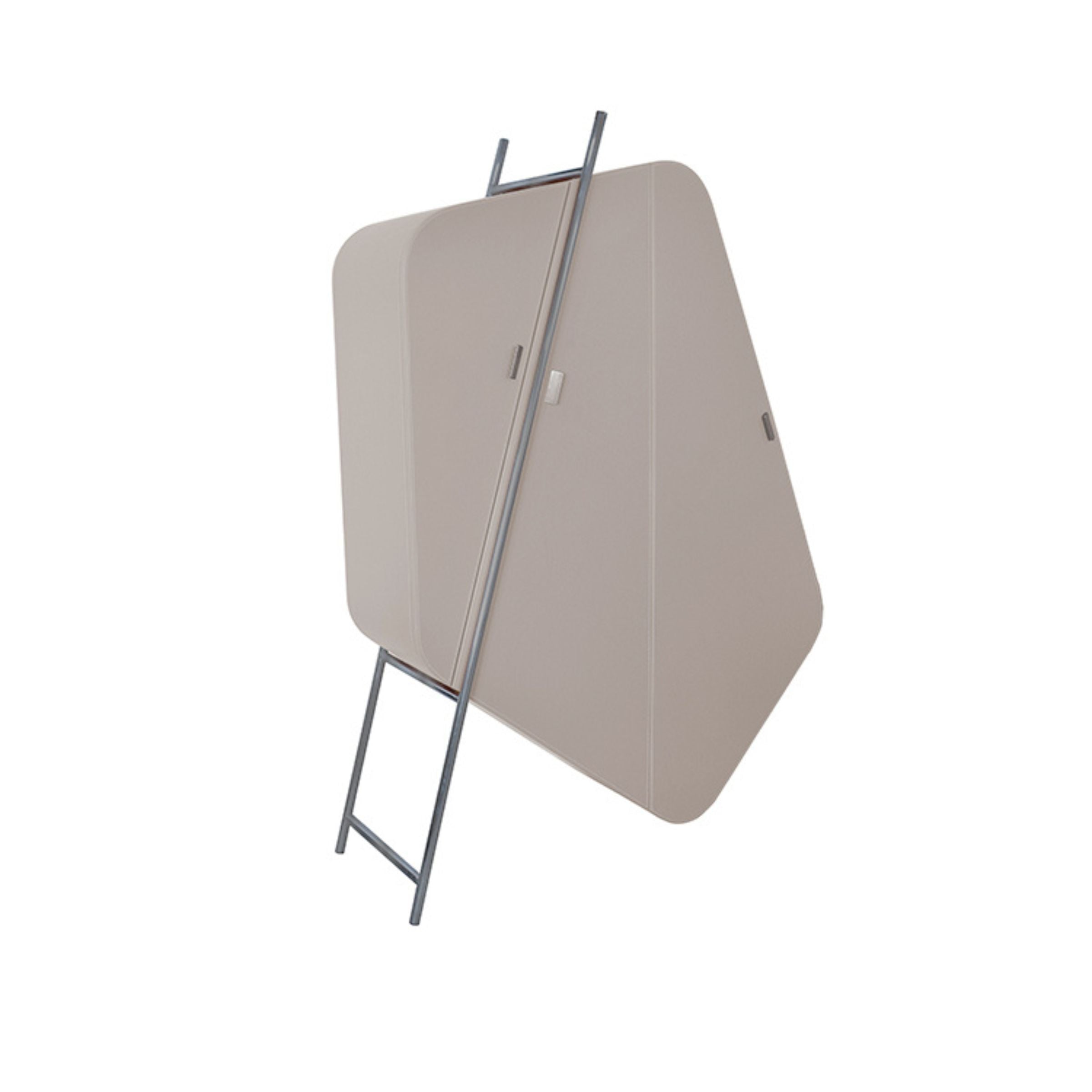 Irragular Shape Highboard / Sideboard Unit Mycroft Gray Saddle Leather and Stainless Steel MLL-T45 - Cabinets - ebarza Furniture UAE | Shop Modern Furniture in Abu Dhabi & Dubai - مفروشات ايبازرا في الامارات | تسوق اثاث عصري وديكورات مميزة في دبي وابوظبي