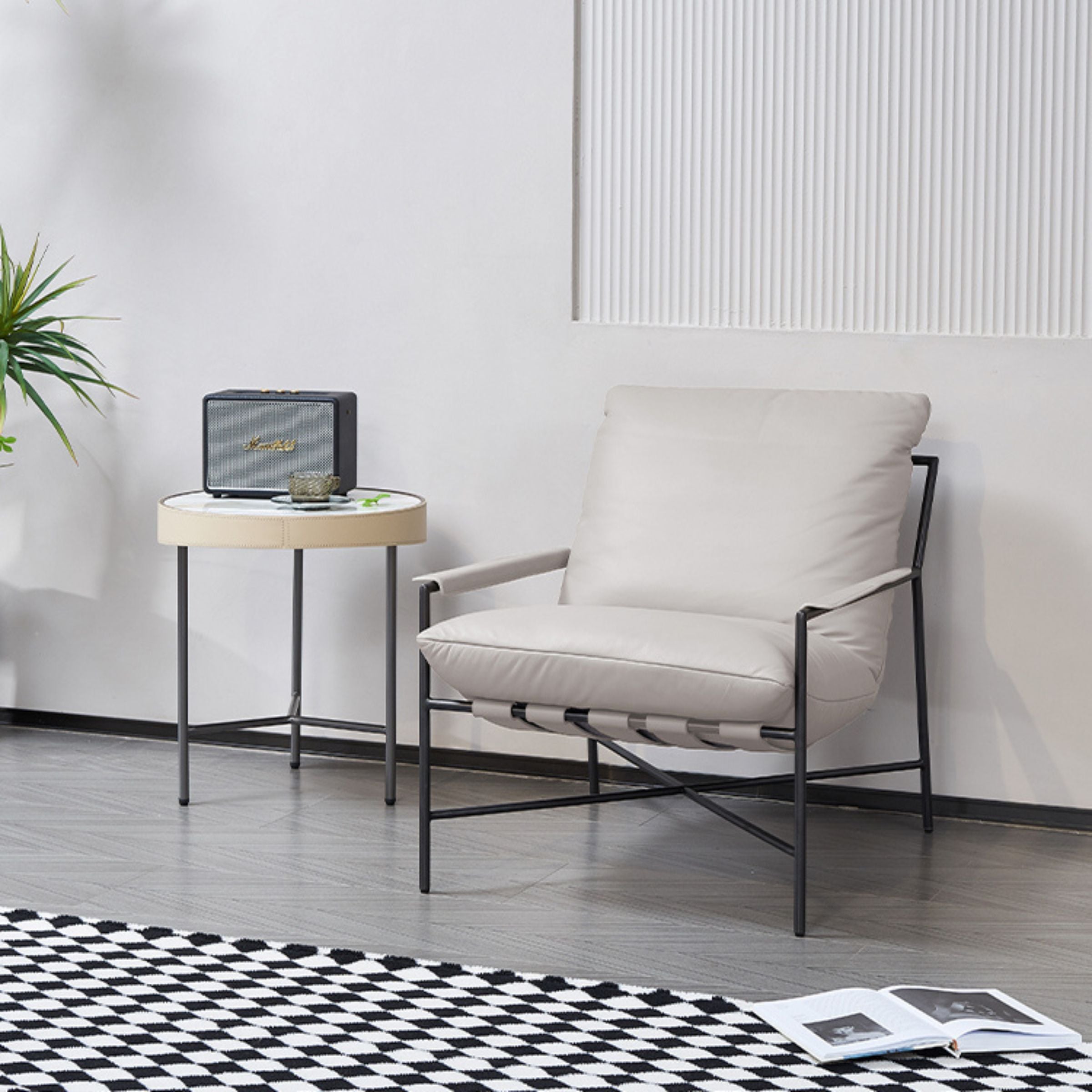 Grey Microfiber Lounge Chair MLL-A101 - Lounge Chairs - ebarza Furniture UAE | Shop Modern Furniture in Abu Dhabi & Dubai - مفروشات ايبازرا في الامارات | تسوق اثاث عصري وديكورات مميزة في دبي وابوظبي