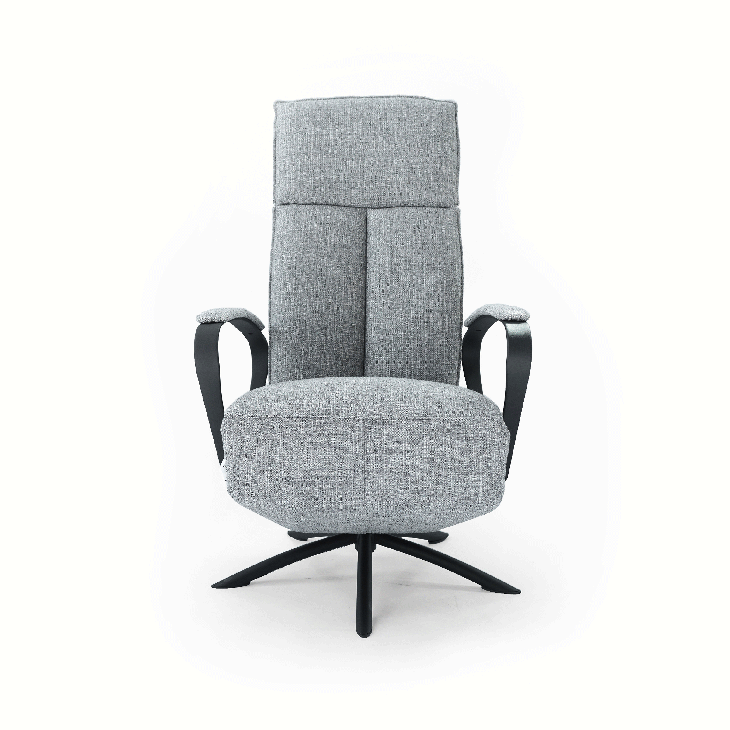 Gray Relax Swivel and Recliner Lounge Chair With Black Legs SL-HJ5828MFM - Lounge Chairs - ebarza Furniture UAE | Shop Modern Furniture in Abu Dhabi & Dubai - مفروشات ايبازرا في الامارات | تسوق اثاث عصري وديكورات مميزة في دبي وابوظبي