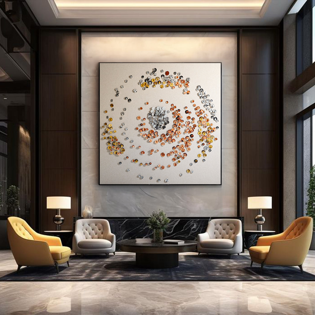 Orbital Echoes Handmade Wall Art - 2403H0046-W2000*H2000-T184859090 - Artwork - ebarza Furniture UAE | Shop Modern Furniture in Abu Dhabi & Dubai - مفروشات ايبازرا في الامارات | تسوق اثاث عصري وديكورات مميزة في دبي وابوظبي