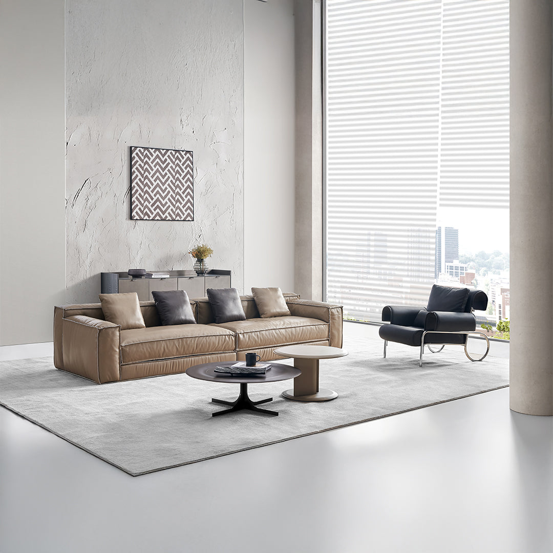 Brown Saddle Leather Coffee Table - LT082/Brown - Coffee Tables - ebarza Furniture UAE | Shop Modern Furniture in Abu Dhabi & Dubai - مفروشات ايبازرا في الامارات | تسوق اثاث عصري وديكورات مميزة في دبي وابوظبي