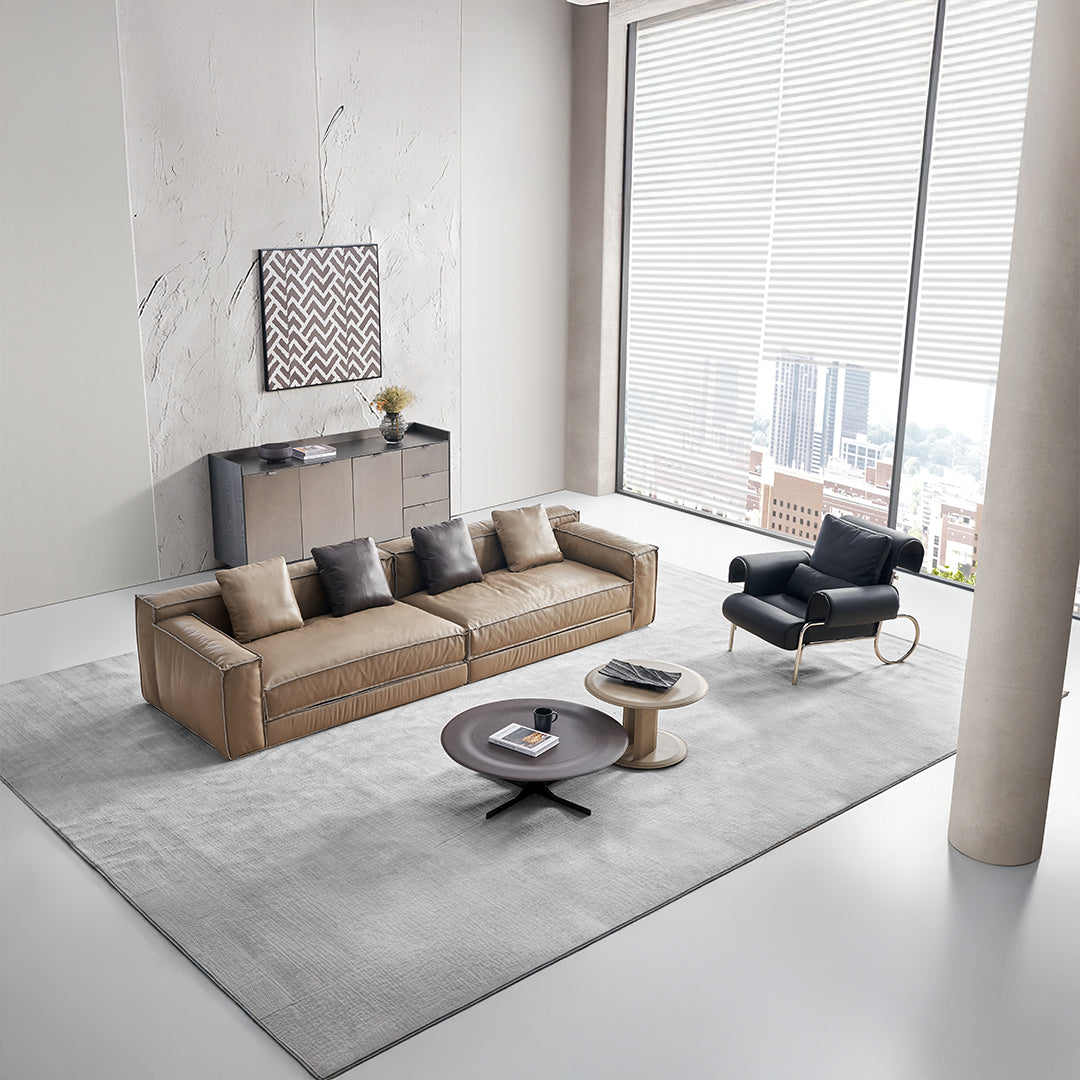 Brown Saddle Leather Coffee Table - LT082/Brown - Coffee Tables - ebarza Furniture UAE | Shop Modern Furniture in Abu Dhabi & Dubai - مفروشات ايبازرا في الامارات | تسوق اثاث عصري وديكورات مميزة في دبي وابوظبي