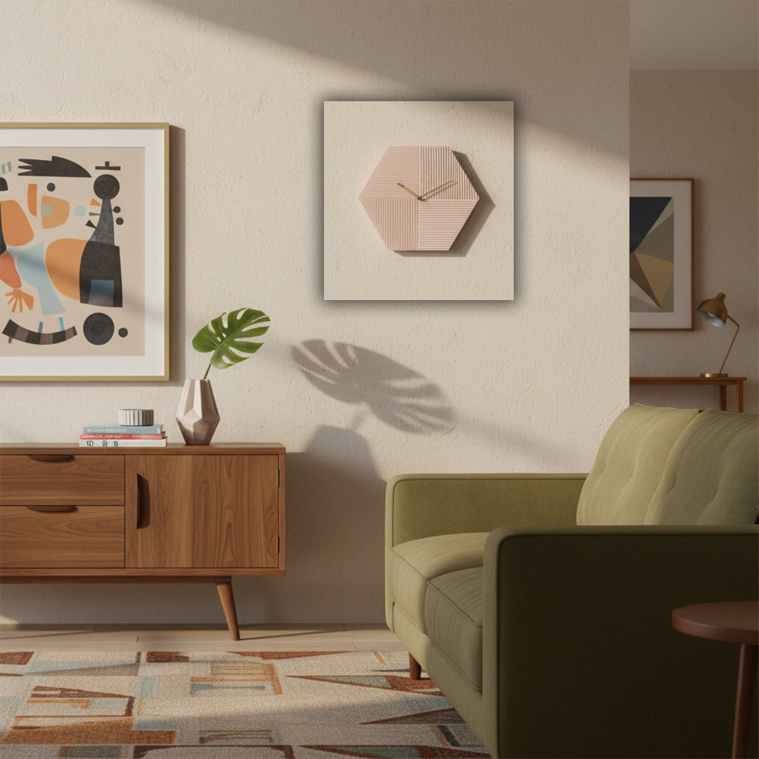 Hexagon Wall Clock WCF217 - Clocks - ebarza Furniture UAE | Shop Modern Furniture in Abu Dhabi & Dubai - مفروشات ايبازرا في الامارات | تسوق اثاث عصري وديكورات مميزة في دبي وابوظبي