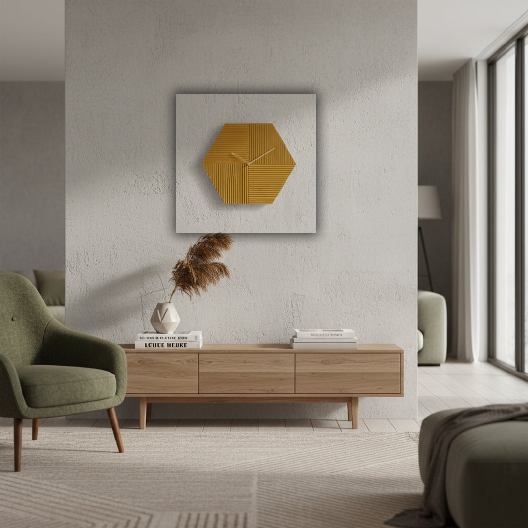 Hexagon Wall Clock WCF235 - Clocks - ebarza Furniture UAE | Shop Modern Furniture in Abu Dhabi & Dubai - مفروشات ايبازرا في الامارات | تسوق اثاث عصري وديكورات مميزة في دبي وابوظبي