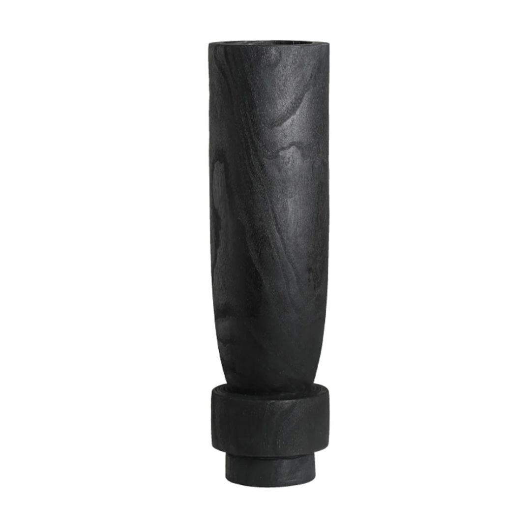 Holy Grail Wooden Vase Black Tall FB-MC24005A - Vases - ebarza Furniture UAE | Shop Modern Furniture in Abu Dhabi & Dubai - مفروشات ايبازرا في الامارات | تسوق اثاث عصري وديكورات مميزة في دبي وابوظبي