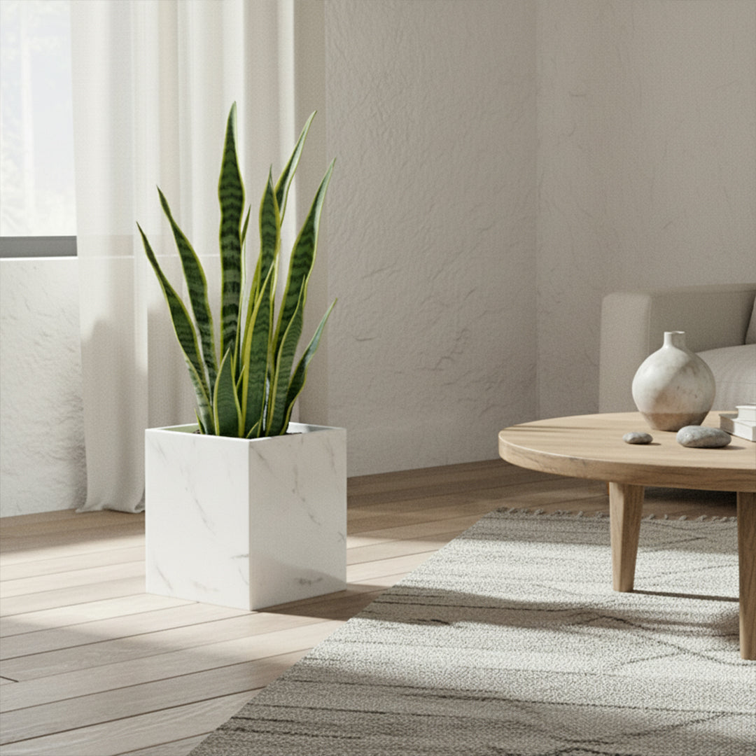 Jazz White Marble Garbage Bin / Planter Box SBK880-8