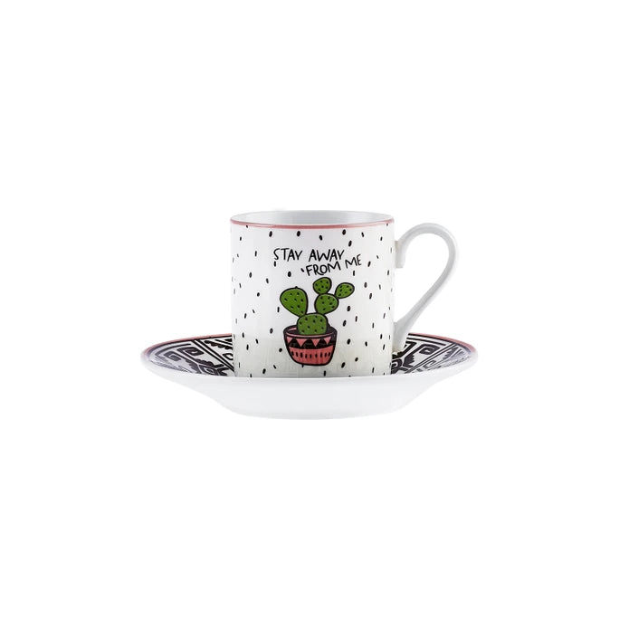 Karaca Cactus Set of 6 Coffee Cups 80 ml 153.03.05.0283 - Coffee Sets - ebarza Furniture UAE | Shop Modern Furniture in Abu Dhabi & Dubai - مفروشات ايبازرا في الامارات | تسوق اثاث عصري وديكورات مميزة في دبي وابوظبي