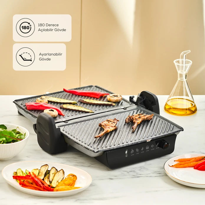 Karaca Crust Grill Toast Grill and Toaster 6 Slices Matte Cream 153.09.01.6893 - Kitchen Appliances - ebarza Furniture UAE | Shop Modern Furniture in Abu Dhabi & Dubai - مفروشات ايبازرا في الامارات | تسوق اثاث عصري وديكورات مميزة في دبي وابوظبي