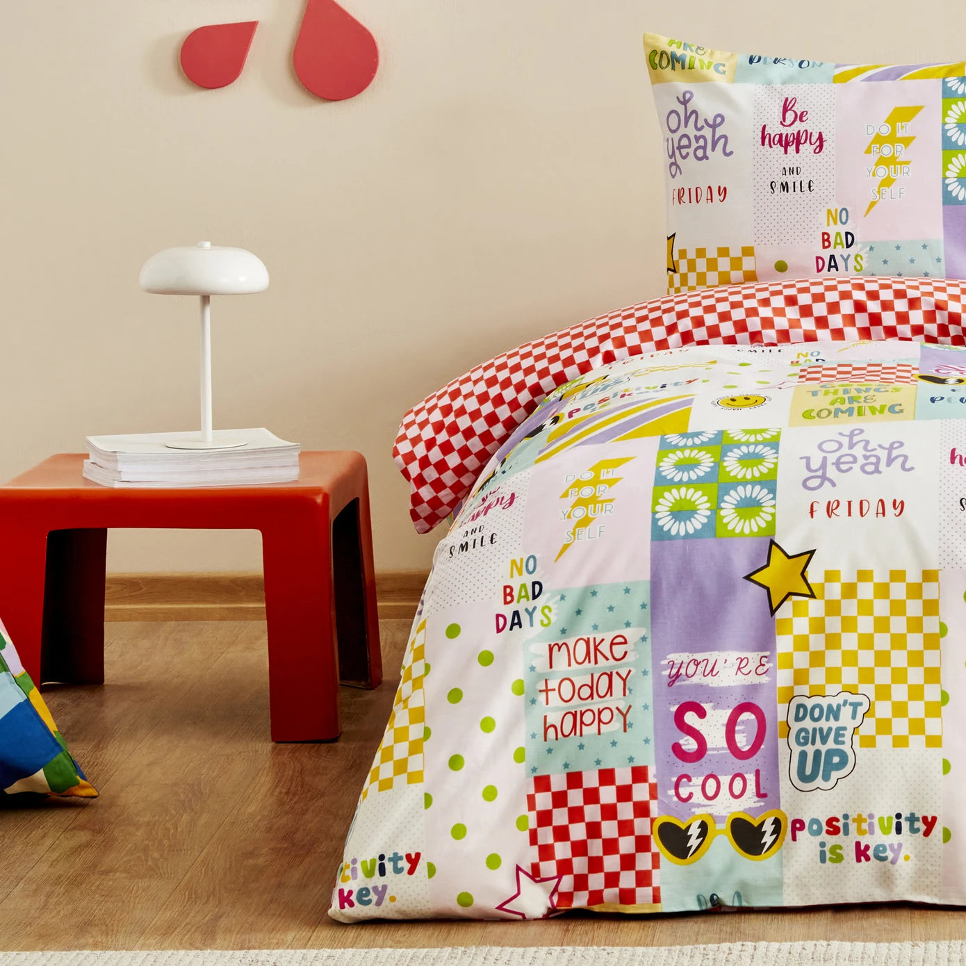 Karaca Home Young Youthful 100% Cotton Fitted Single Duvet Cover Set 200.22.14.0231 - Bedding - ebarza Furniture UAE | Shop Modern Furniture in Abu Dhabi & Dubai - مفروشات ايبازرا في الامارات | تسوق اثاث عصري وديكورات مميزة في دبي وابوظبي