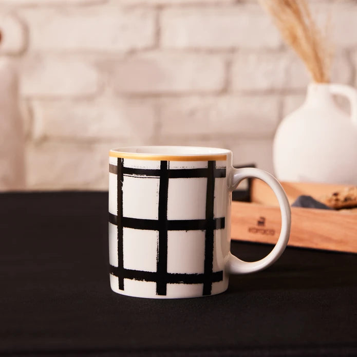 Karaca Lines Mug 360 ml Black 153.09.01.2789 - Mugs - ebarza Furniture UAE | Shop Modern Furniture in Abu Dhabi & Dubai - مفروشات ايبازرا في الامارات | تسوق اثاث عصري وديكورات مميزة في دبي وابوظبي