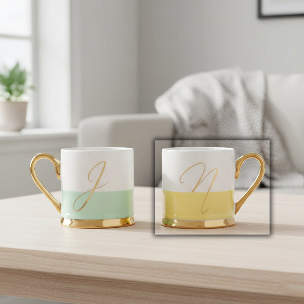 Karaca N Letter Mug 153.03.06.1621 - Mugs - ebarza Furniture UAE | Shop Modern Furniture in Abu Dhabi & Dubai - مفروشات ايبازرا في الامارات | تسوق اثاث عصري وديكورات مميزة في دبي وابوظبي