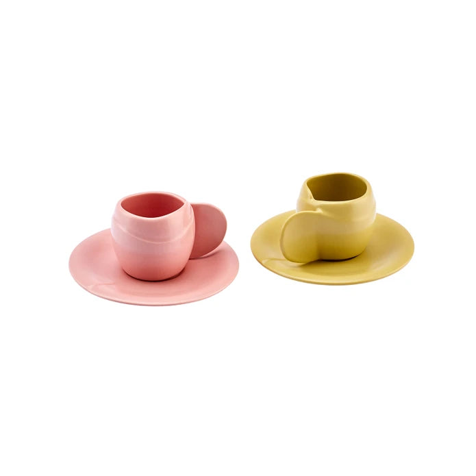 Karaca Rosy Coffee Cup Set for 2 Persons 90 ml 153.03.05.0144 - Coffee Sets - ebarza Furniture UAE | Shop Modern Furniture in Abu Dhabi & Dubai - مفروشات ايبازرا في الامارات | تسوق اثاث عصري وديكورات مميزة في دبي وابوظبي