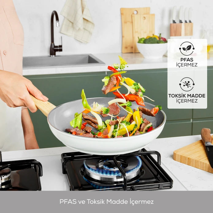 Karaca Swiss Crystal Nature Pro 7 Piece Cookware Set 153.03.08.4491 - Cookware Sets - ebarza Furniture UAE | Shop Modern Furniture in Abu Dhabi & Dubai - مفروشات ايبازرا في الامارات | تسوق اثاث عصري وديكورات مميزة في دبي وابوظبي