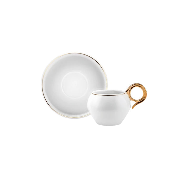 Karaca Venus Gold Set of 2 Coffee Cups 135 ml 153.03.05.0142 - Coffee Sets - ebarza Furniture UAE | Shop Modern Furniture in Abu Dhabi & Dubai - مفروشات ايبازرا في الامارات | تسوق اثاث عصري وديكورات مميزة في دبي وابوظبي