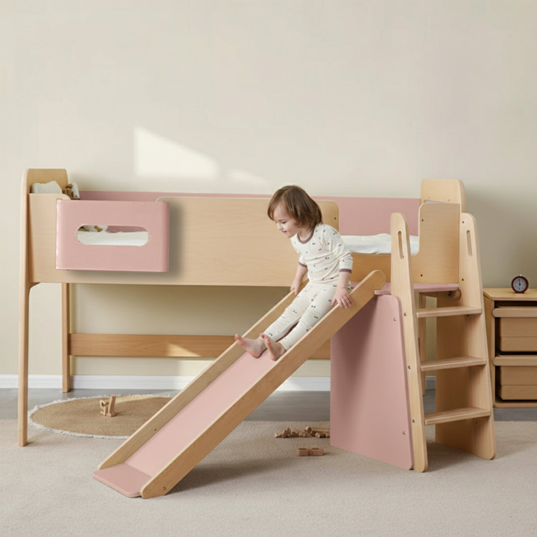 Kids Byron Long Junior Double Loft Bed BK-BYLJDLB/CHBH/BK-LBS/CH - Kids Beds - ebarza Furniture UAE | Shop Modern Furniture in Abu Dhabi & Dubai - مفروشات ايبازرا في الامارات | تسوق اثاث عصري وديكورات مميزة في دبي وابوظبي