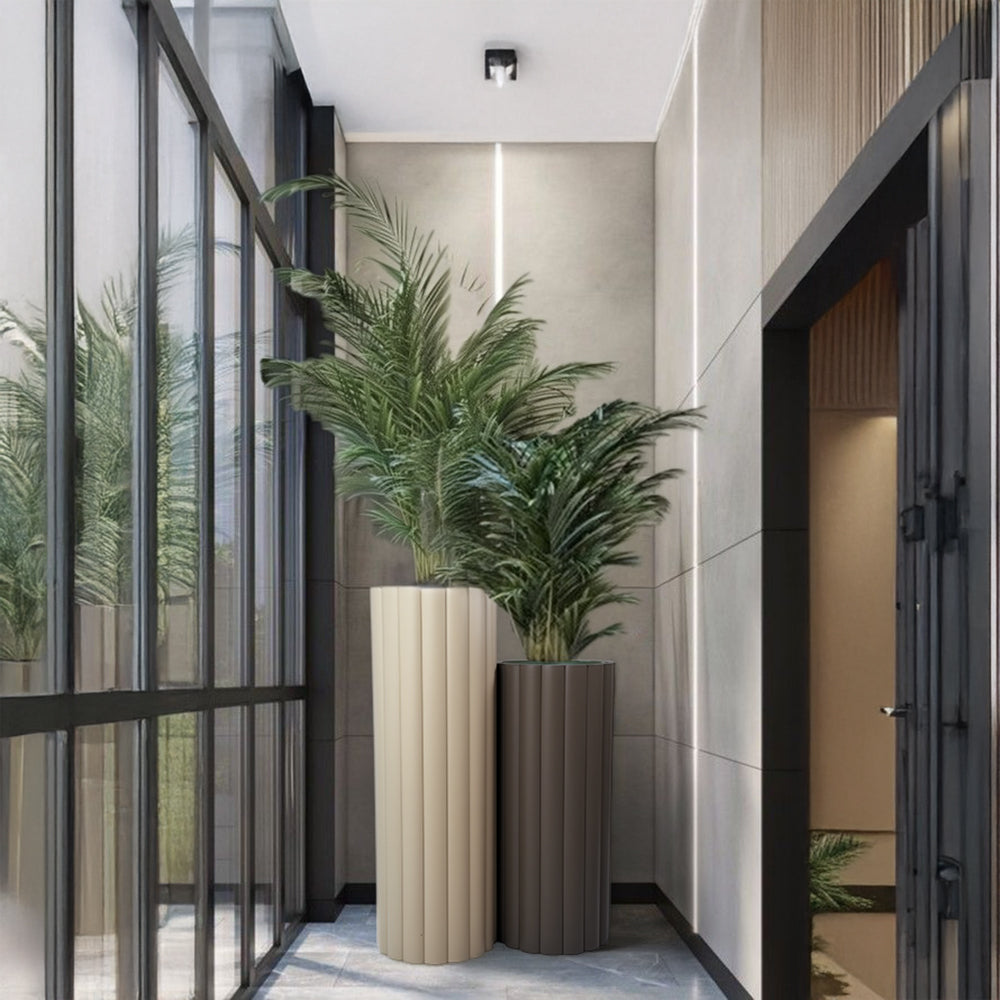 LOTUS FULL ALUMINIUM PLANTER H (XL) KH8602H51ALU -XL - Planter Boxes - ebarza Furniture UAE | Shop Modern Furniture in Abu Dhabi & Dubai - مفروشات ايبازرا في الامارات | تسوق اثاث عصري وديكورات مميزة في دبي وابوظبي