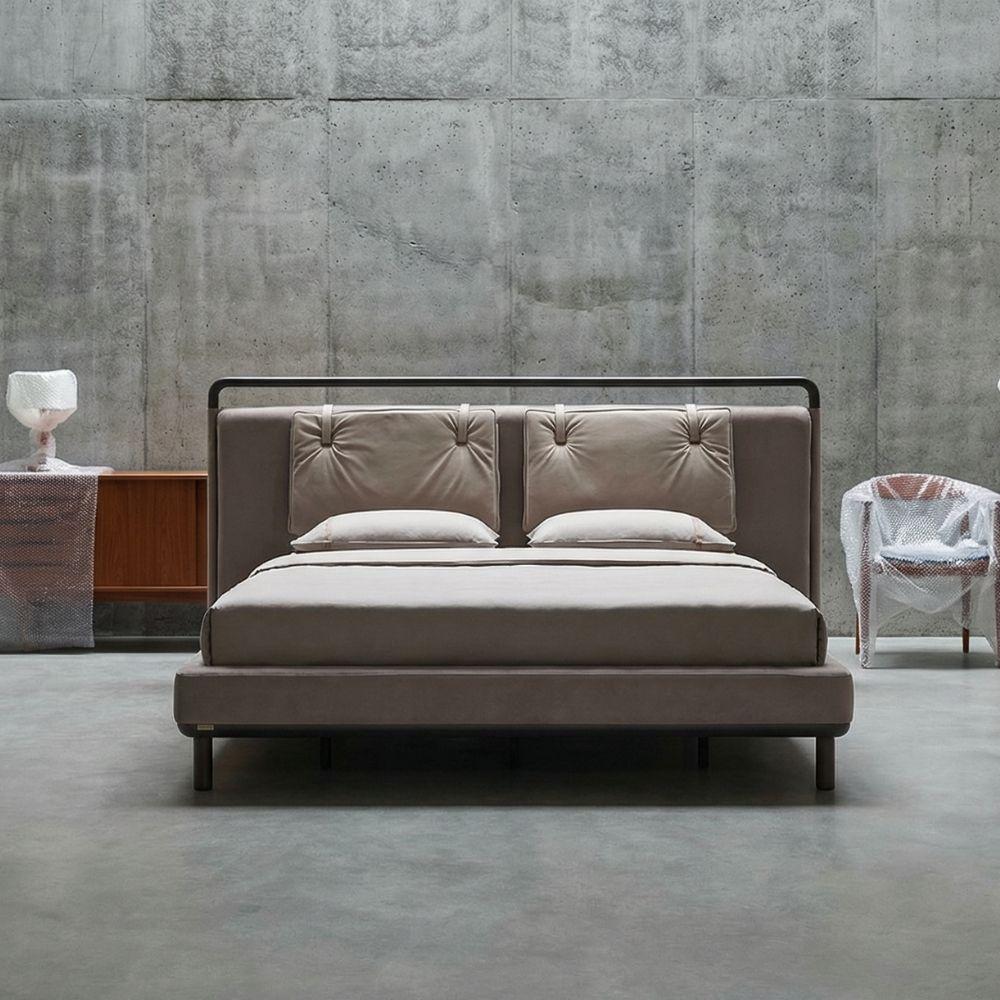 bedstead with modern living room