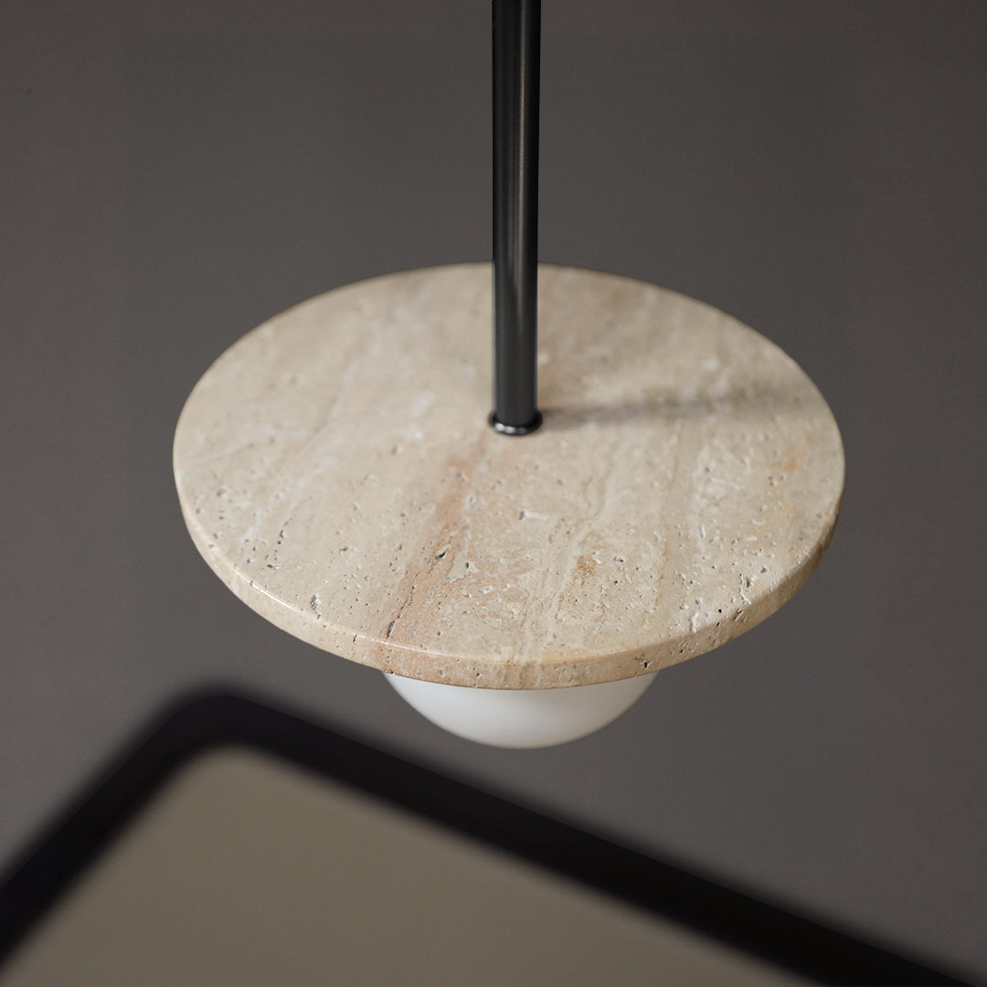 Travertine Marble Pendant Lamp 7703S1-GB - Pendant Lamps - ebarza Furniture UAE | Shop Modern Furniture in Abu Dhabi & Dubai - مفروشات ايبازرا في الامارات | تسوق اثاث عصري وديكورات مميزة في دبي وابوظبي
