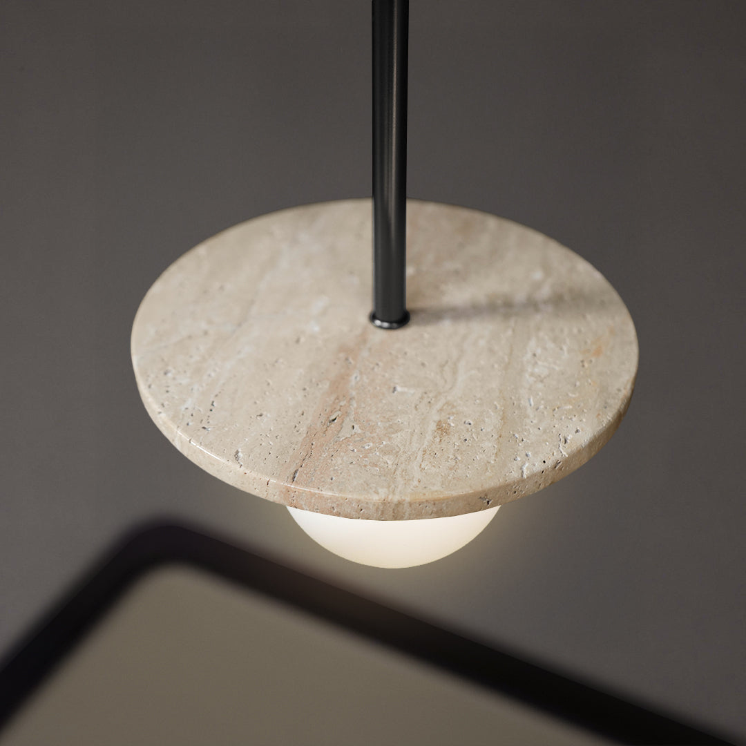 Travertine Marble Pendant Lamp 7703S1-GB - Pendant Lamps - ebarza Furniture UAE | Shop Modern Furniture in Abu Dhabi & Dubai - مفروشات ايبازرا في الامارات | تسوق اثاث عصري وديكورات مميزة في دبي وابوظبي