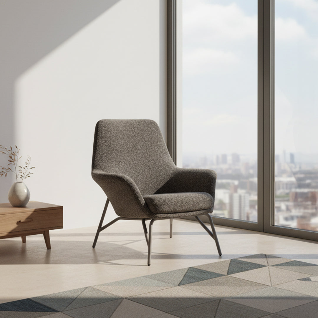 Lounge Chair -H-5180 - Grey - Lounge Chairs - ebarza Furniture UAE | Shop Modern Furniture in Abu Dhabi & Dubai - مفروشات ايبازرا في الامارات | تسوق اثاث عصري وديكورات مميزة في دبي وابوظبي