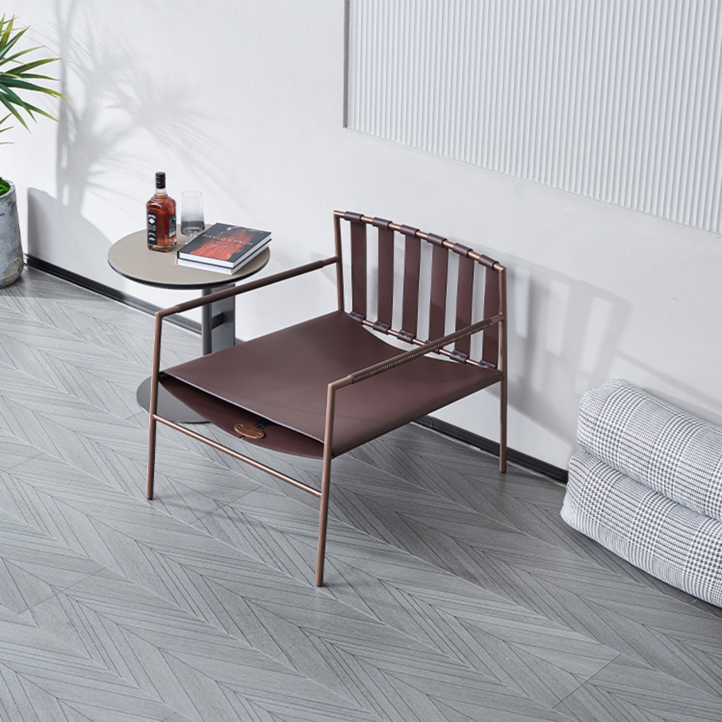 Sicily Lounge Chair MLL-A95-Brown Light Gray - Lounge Chairs - ebarza Furniture UAE | Shop Modern Furniture in Abu Dhabi & Dubai - مفروشات ايبازرا في الامارات | تسوق اثاث عصري وديكورات مميزة في دبي وابوظبي