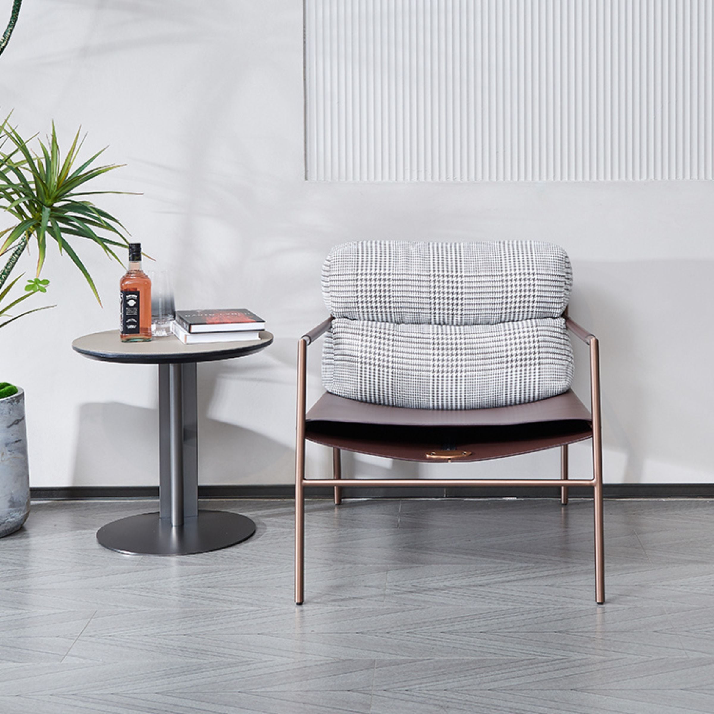 Sicily Lounge Chair MLL-A95-Brown Light Gray - Lounge Chairs - ebarza Furniture UAE | Shop Modern Furniture in Abu Dhabi & Dubai - مفروشات ايبازرا في الامارات | تسوق اثاث عصري وديكورات مميزة في دبي وابوظبي