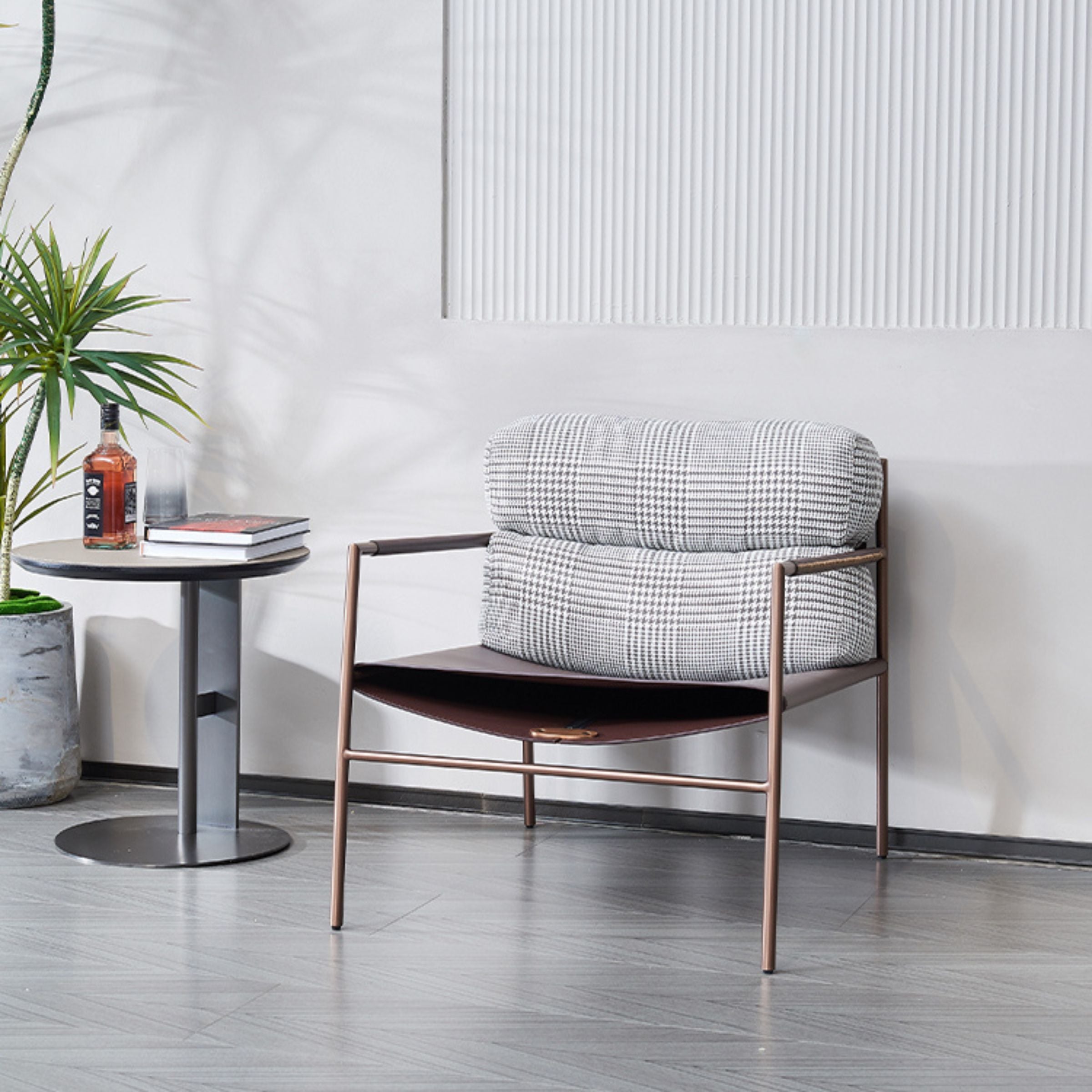 Sicily Lounge Chair MLL-A95-Brown Light Gray - Lounge Chairs - ebarza Furniture UAE | Shop Modern Furniture in Abu Dhabi & Dubai - مفروشات ايبازرا في الامارات | تسوق اثاث عصري وديكورات مميزة في دبي وابوظبي