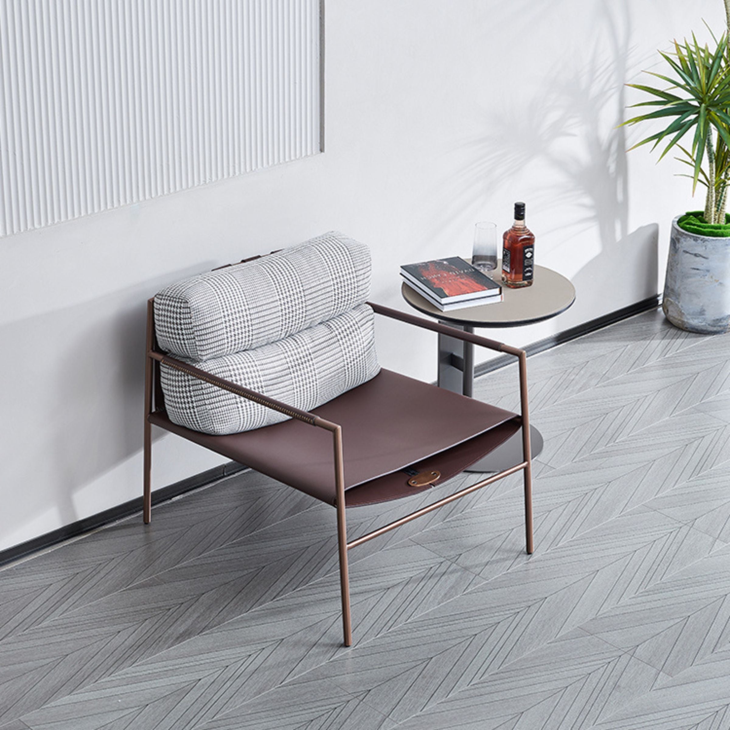 Sicily Lounge Chair MLL-A95-Brown Light Gray - Lounge Chairs - ebarza Furniture UAE | Shop Modern Furniture in Abu Dhabi & Dubai - مفروشات ايبازرا في الامارات | تسوق اثاث عصري وديكورات مميزة في دبي وابوظبي