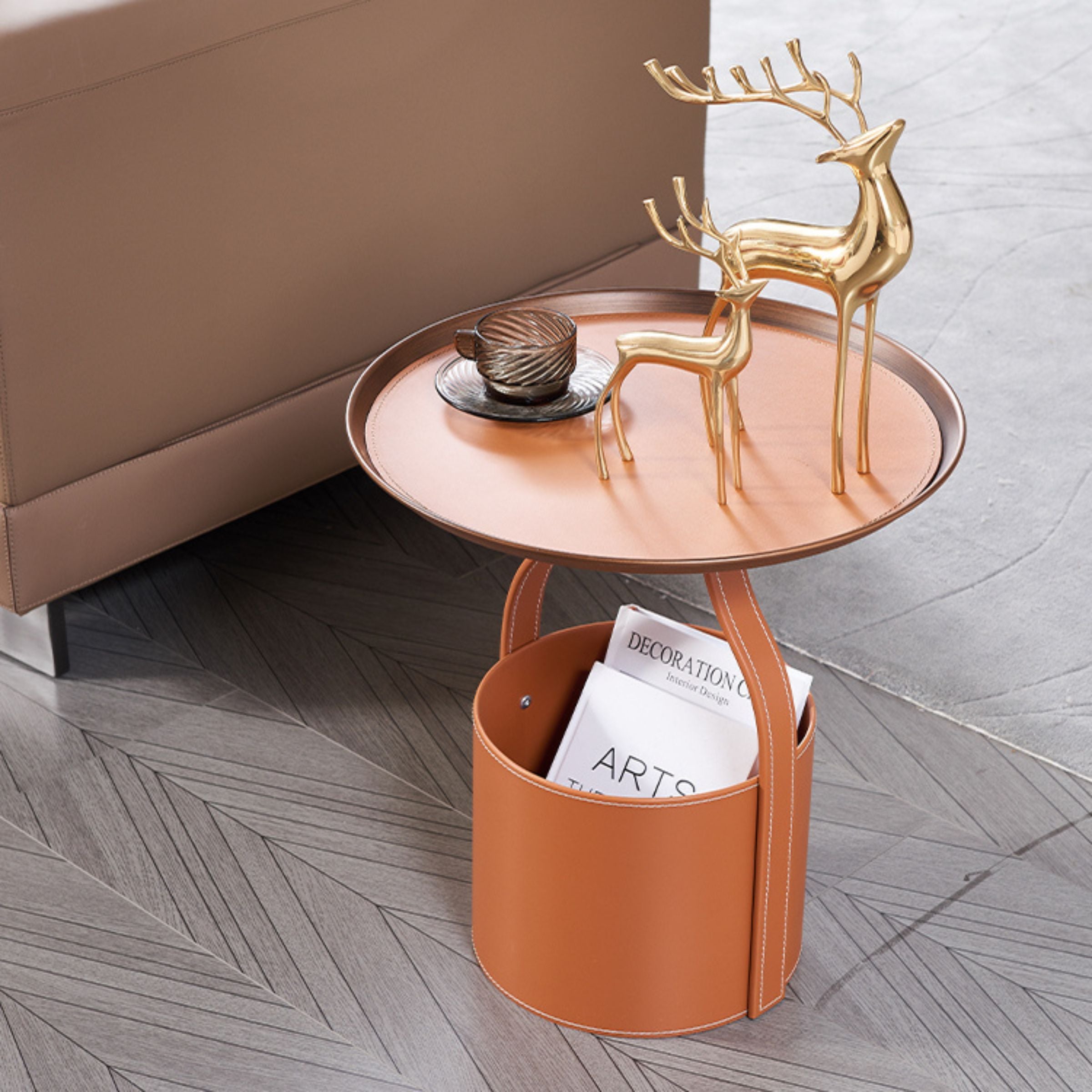 Saddle Leather Coffee table MLL-D29 - Coffee tables - ebarza Furniture UAE | Shop Modern Furniture in Abu Dhabi & Dubai - مفروشات ايبازرا في الامارات | تسوق اثاث عصري وديكورات مميزة في دبي وابوظبي