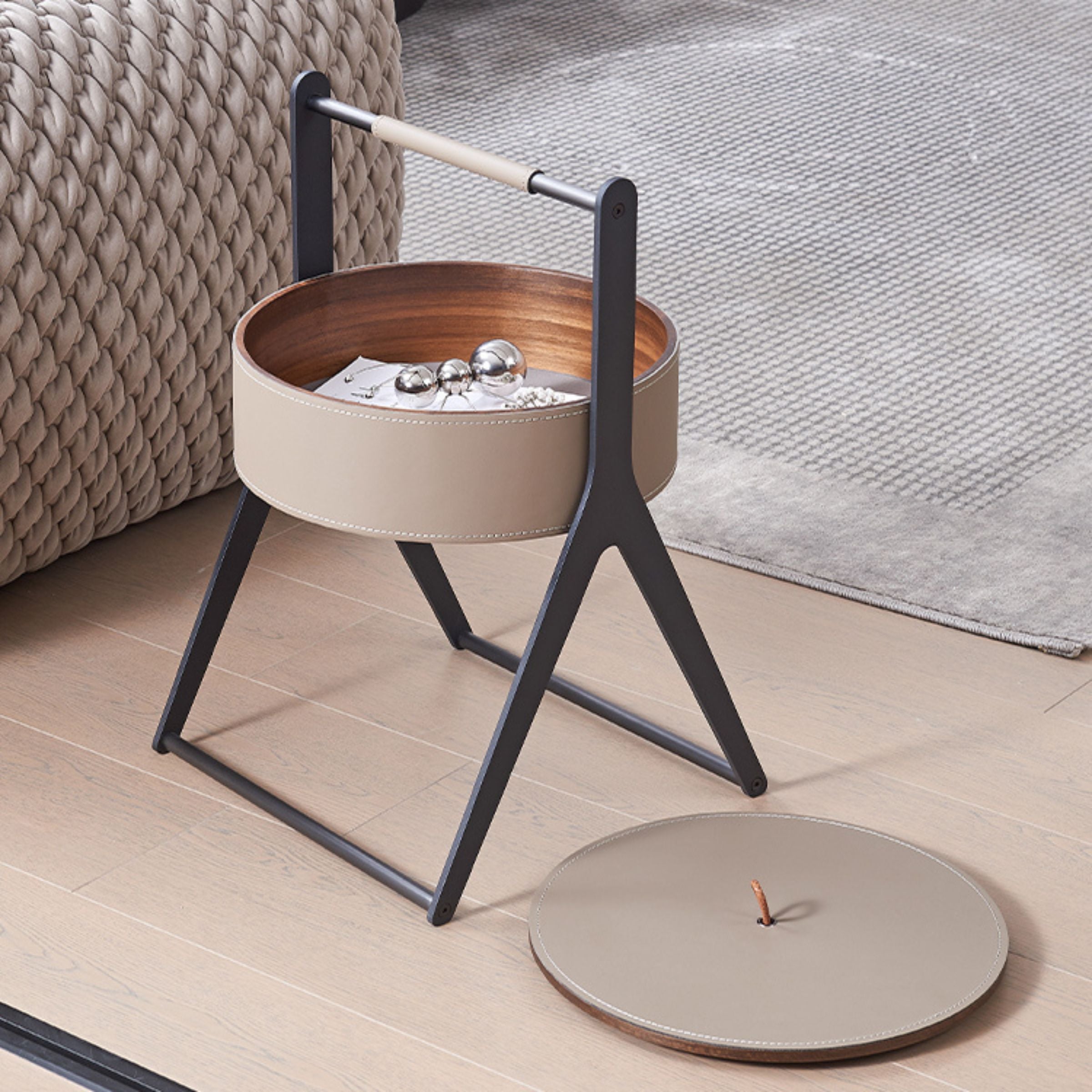 Saddle Leather Coffee Table MLL-D66 - Coffee tables - ebarza Furniture UAE | Shop Modern Furniture in Abu Dhabi & Dubai - مفروشات ايبازرا في الامارات | تسوق اثاث عصري وديكورات مميزة في دبي وابوظبي