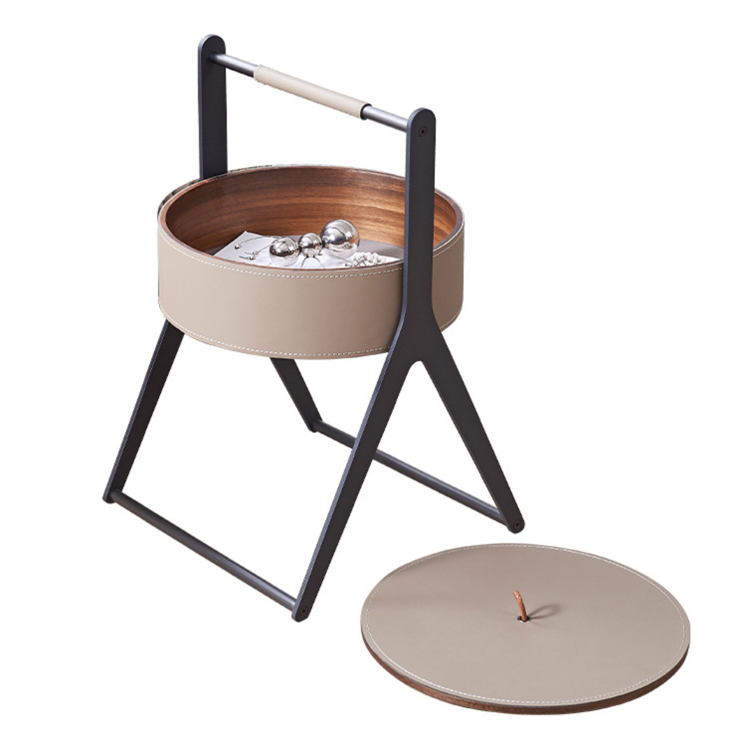 Saddle Leather Coffee Table MLL-D66 - Coffee tables - ebarza Furniture UAE | Shop Modern Furniture in Abu Dhabi & Dubai - مفروشات ايبازرا في الامارات | تسوق اثاث عصري وديكورات مميزة في دبي وابوظبي