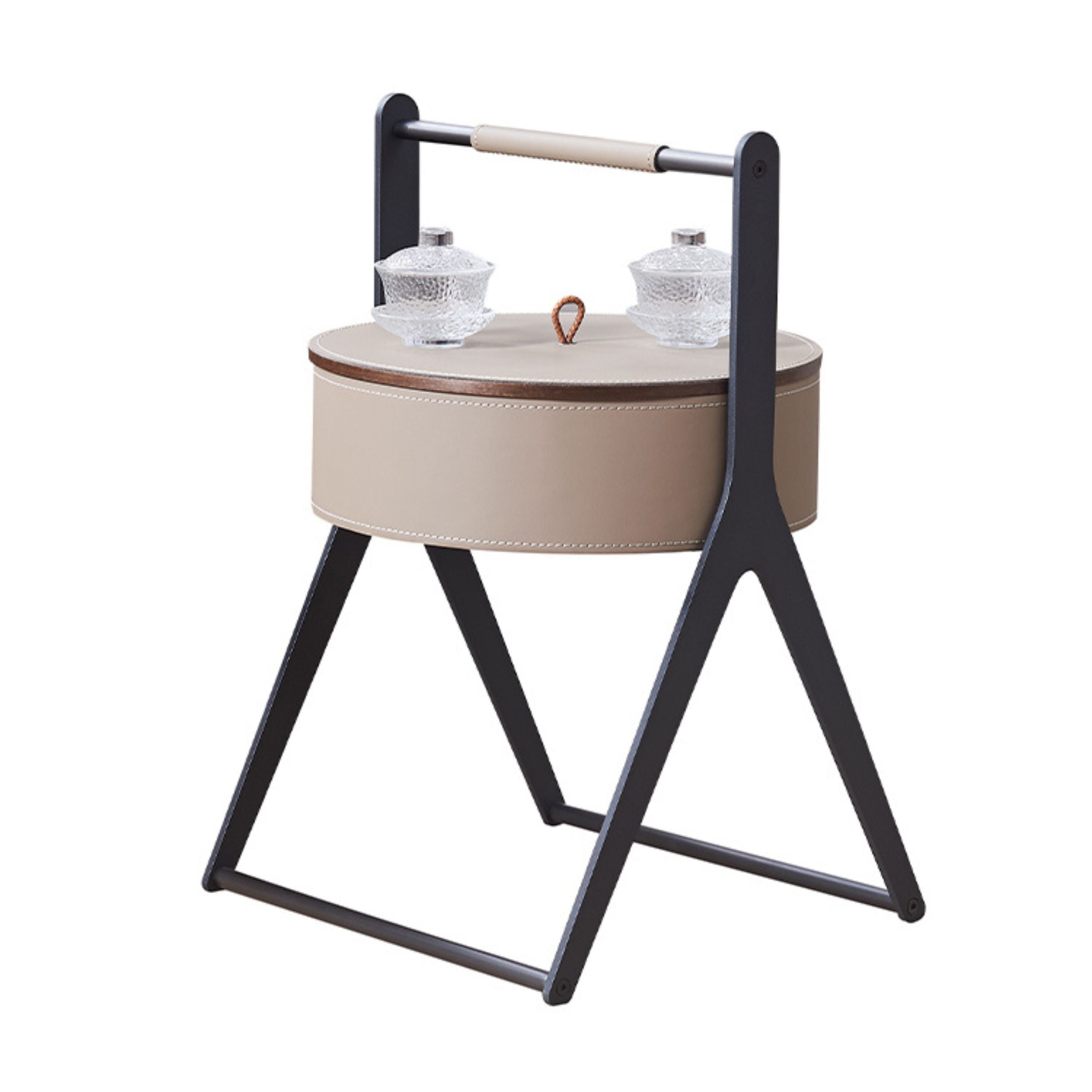 Saddle Leather Coffee Table MLL-D66 - Coffee tables - ebarza Furniture UAE | Shop Modern Furniture in Abu Dhabi & Dubai - مفروشات ايبازرا في الامارات | تسوق اثاث عصري وديكورات مميزة في دبي وابوظبي